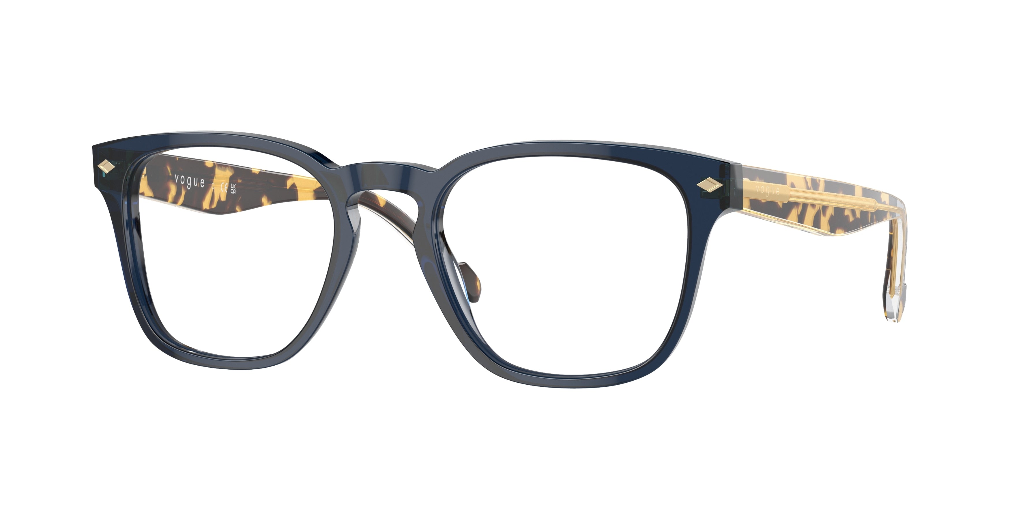 Vogue VO5570 Square Eyeglasses 3143-Transparent Blue 51-145-20 - Color Map Blue