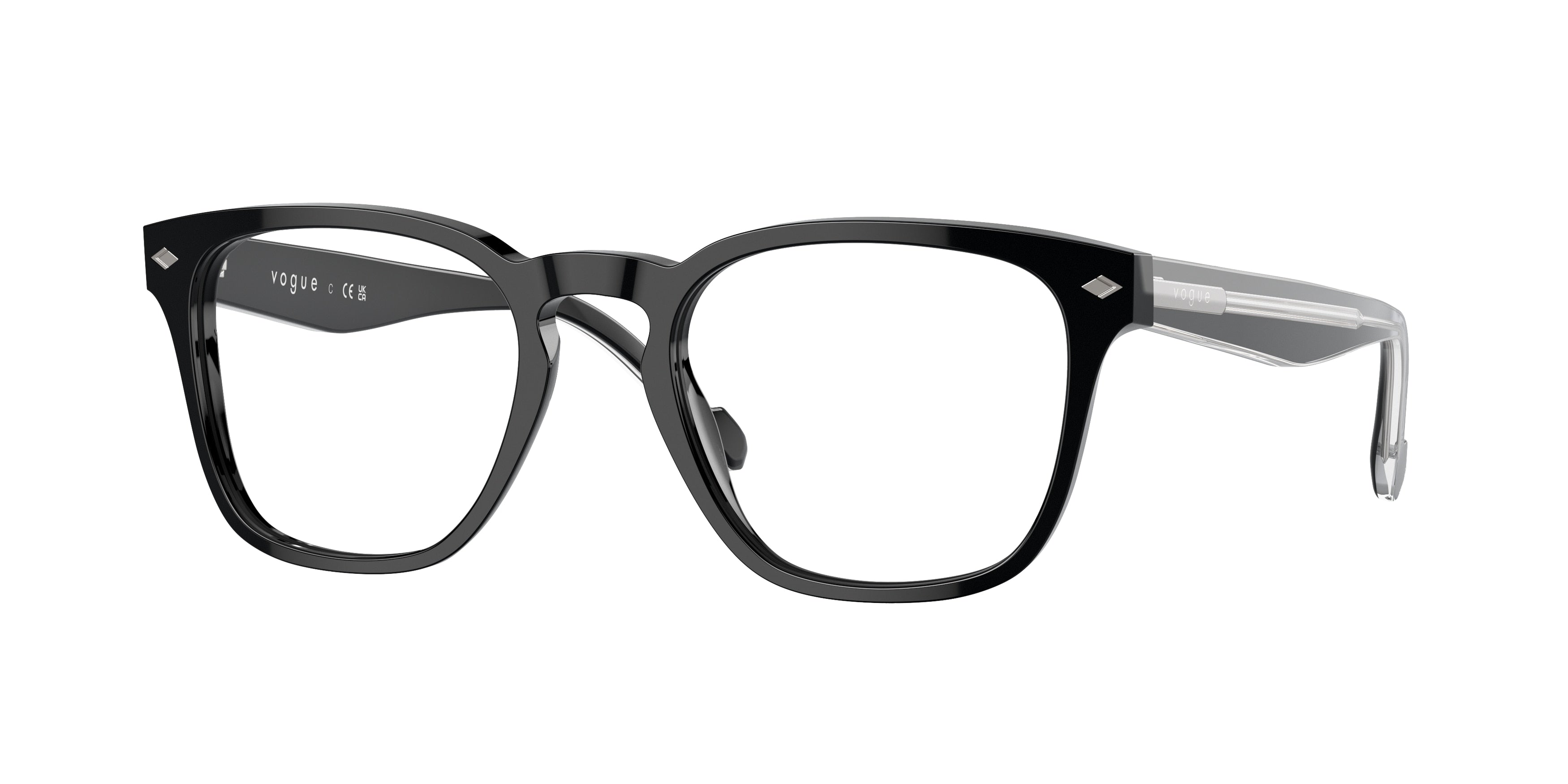 Vogue VO5570 Square Eyeglasses W44-Black 51-145-20 - Color Map Black