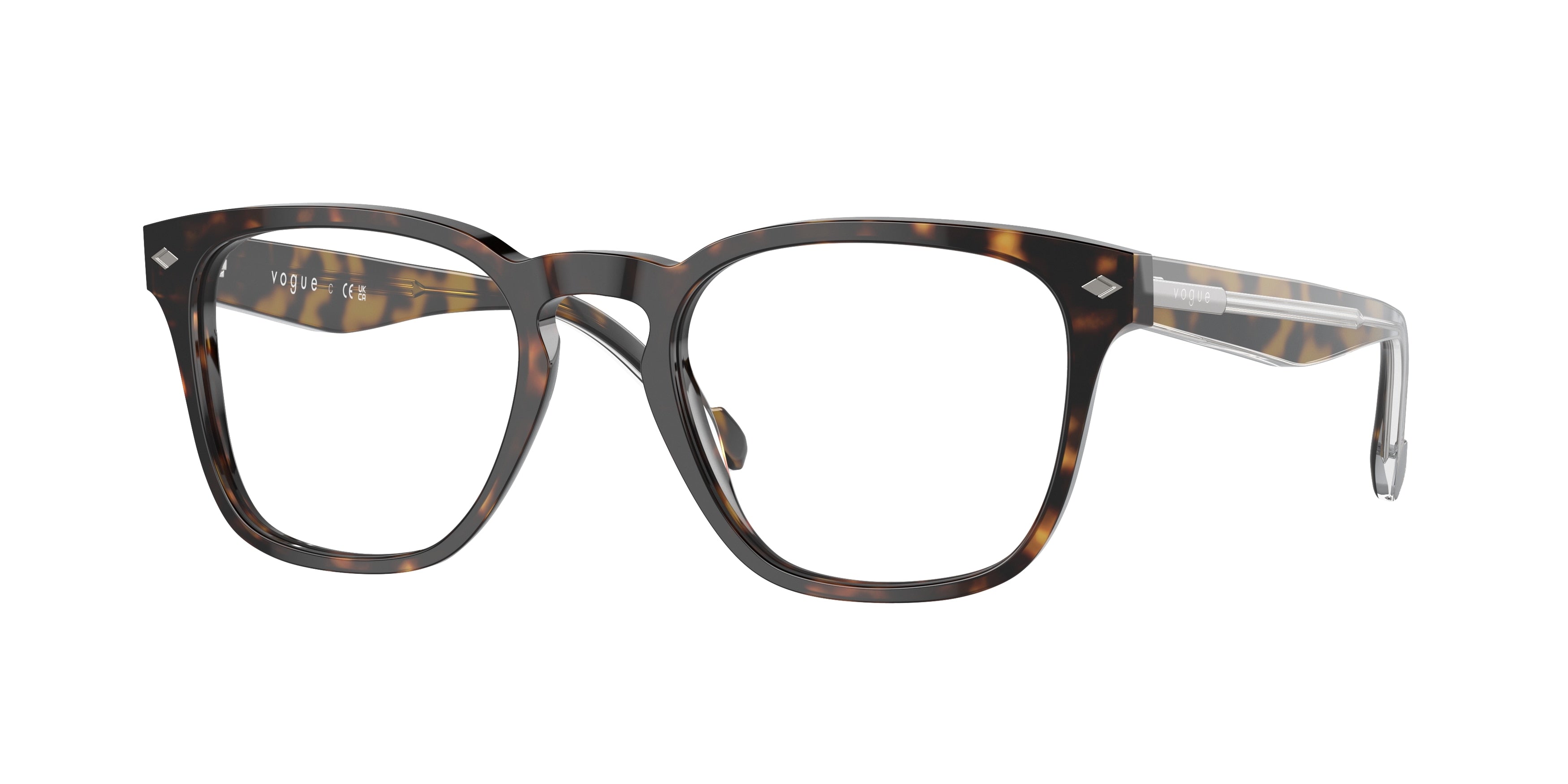 Vogue VO5570 Square Eyeglasses W656-Dark Havana 51-145-20 - Color Map Brown