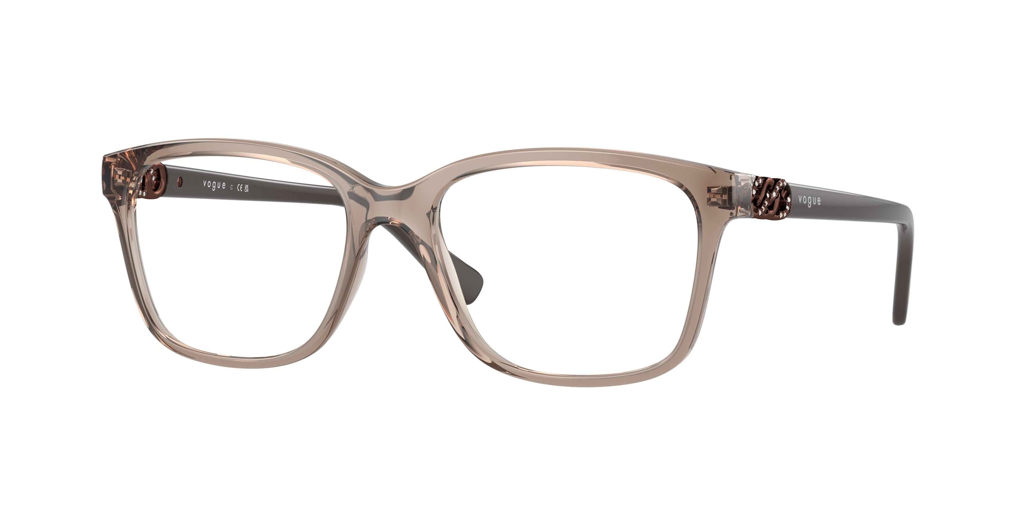 Vogue VO5574B Pillow Eyeglasses 2940-Transparent Brown 53-140-17 - Color Map Brown