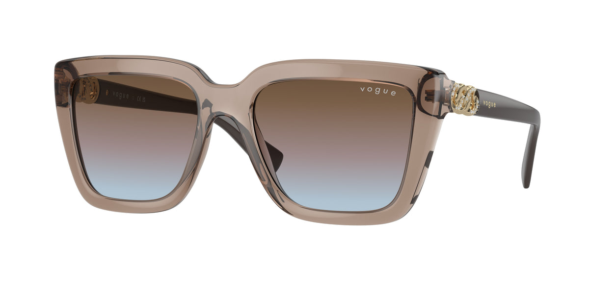 Vogue VO5575SB Butterfly Sunglasses 294048-Transparent Brown 55-140-18 - Color Map Brown