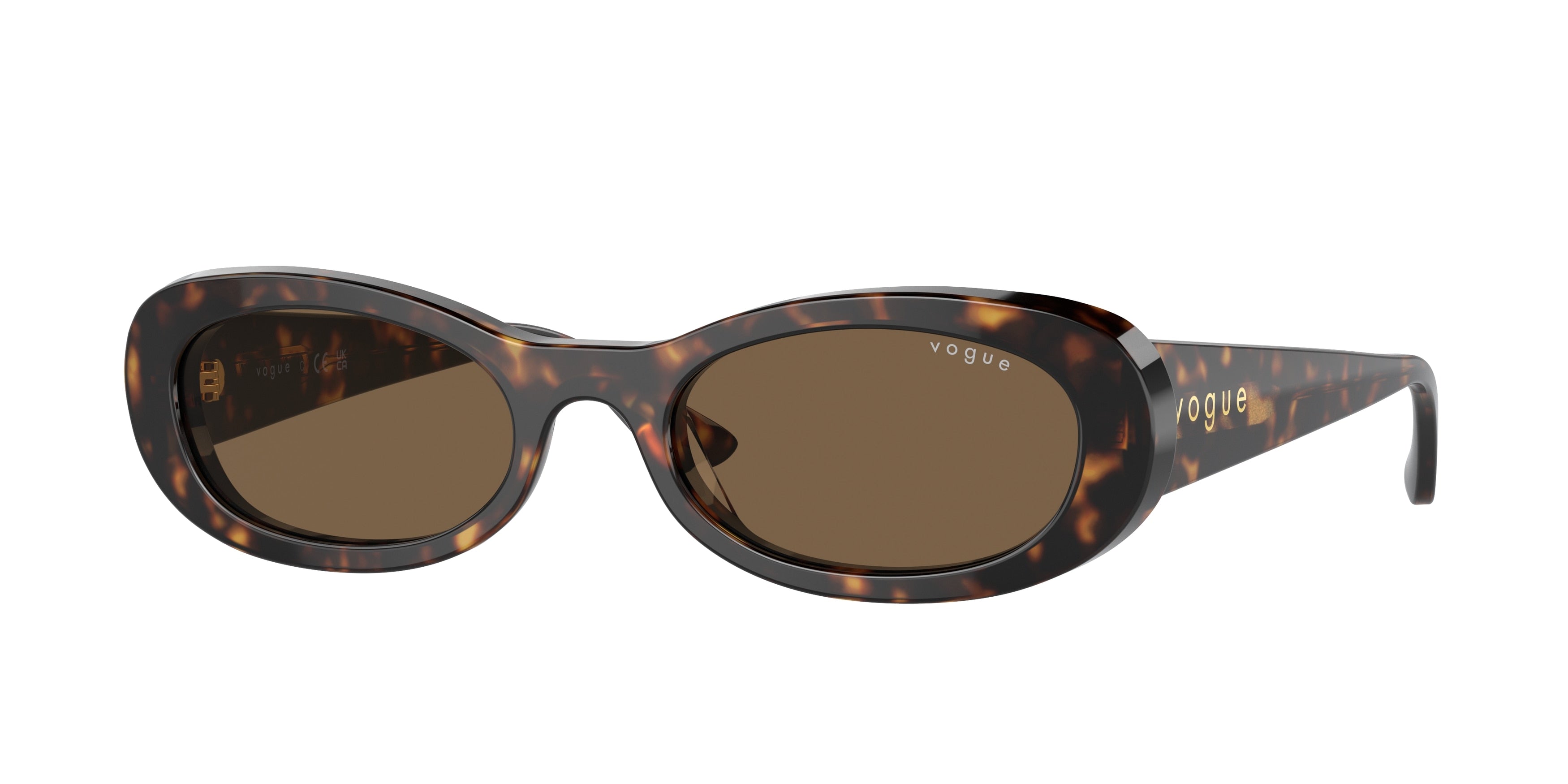 Vogue VO5582S Oval Sunglasses W65673-Dark Havana 53-140-20 - Color Map Brown