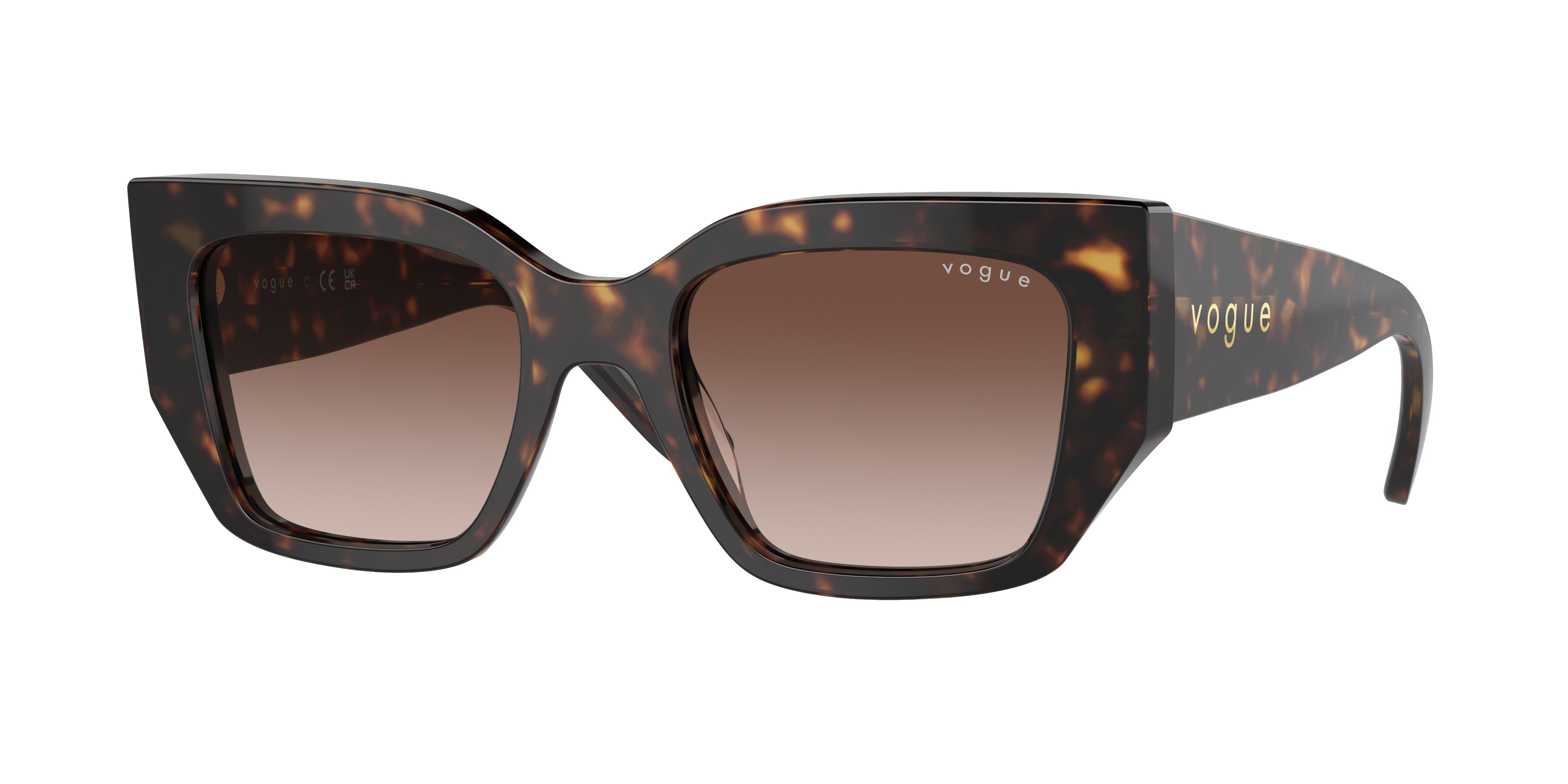 Vogue VO5583S Irregular Sunglasses W65613-Dark Havana 51-140-20 - Color Map Brown