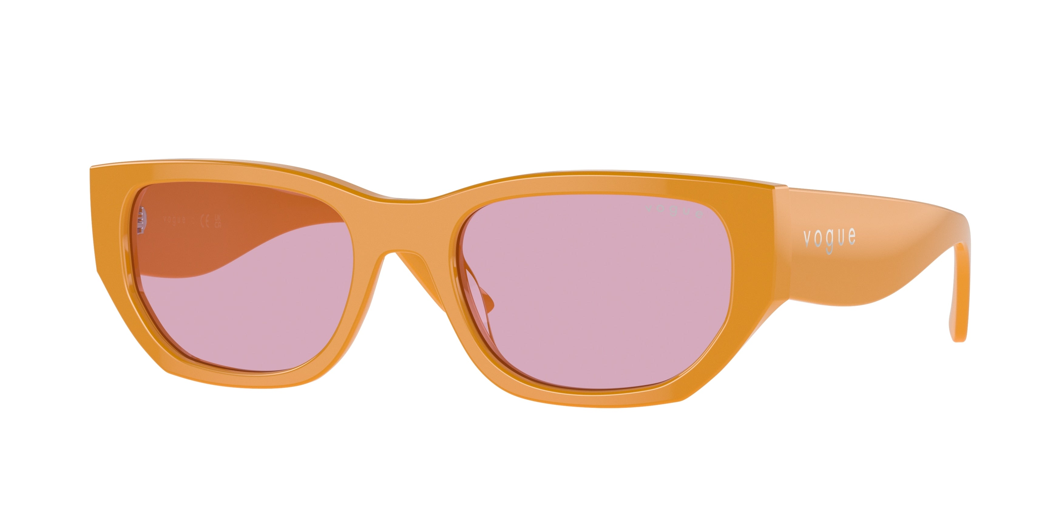 Vogue VO5586S Rectangle Sunglasses 315976-Full Ocher 53-140-19 - Color Map Yellow