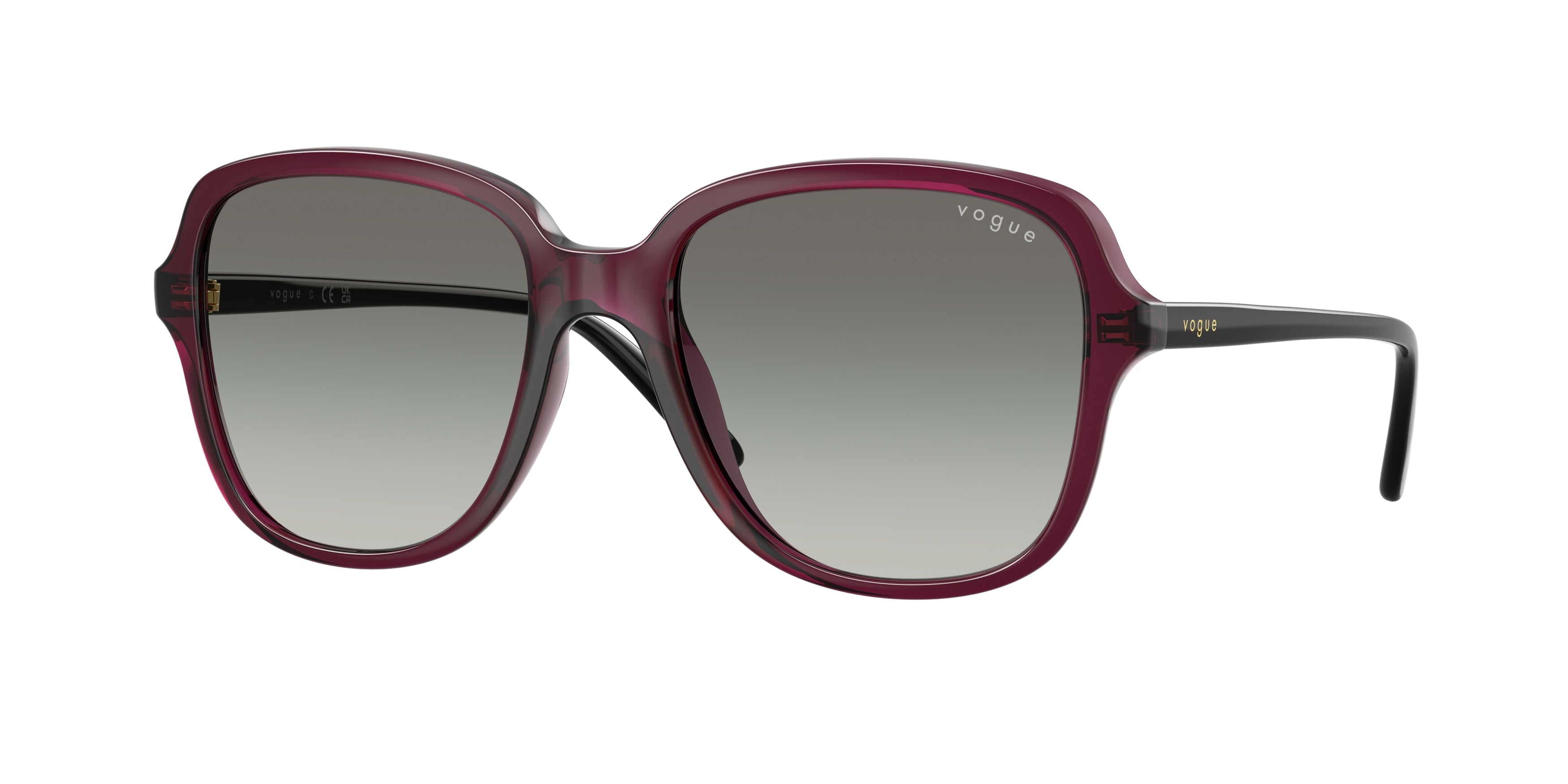 Vogue VO5601S Square Sunglasses 298911-Transparent Cherry 53-140-18 - Color Map Violet