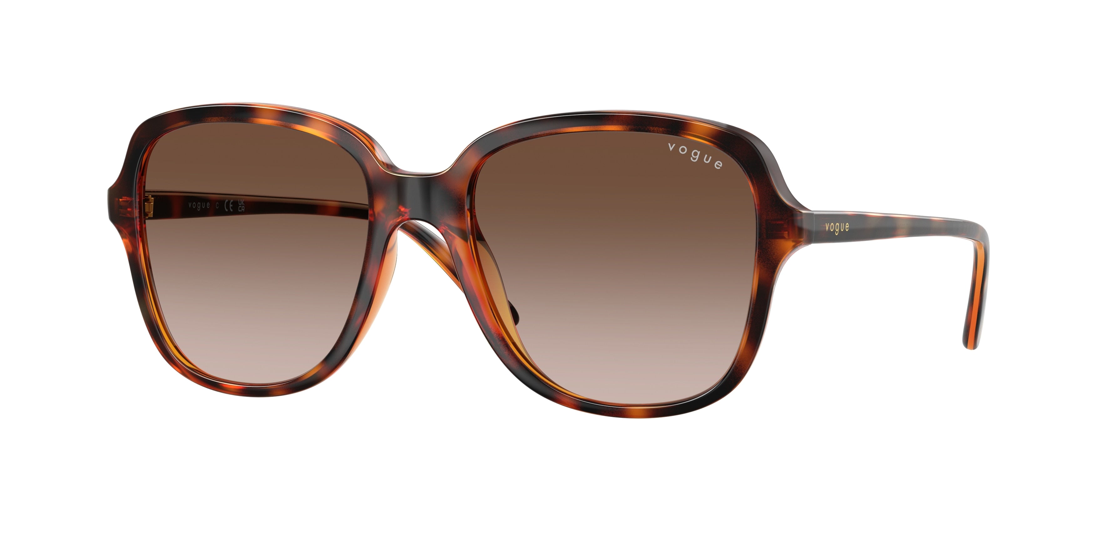 Vogue VO5601S Square Sunglasses W65613-Dark Havana 53-140-18 - Color Map Brown