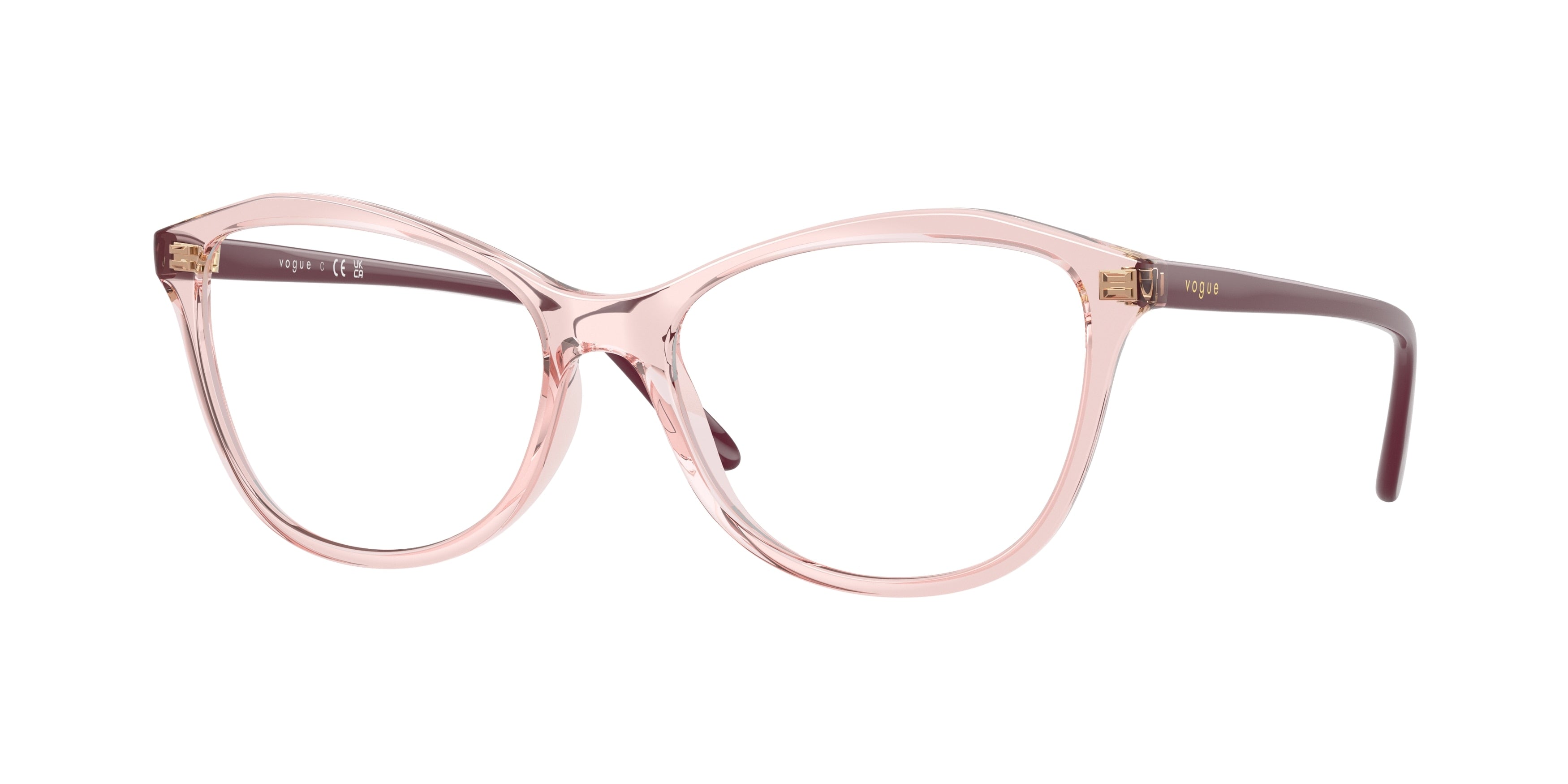 Vogue VO5602F Irregular Eyeglasses 2942-Transparent Pink 54-140-16 - Color Map Pink