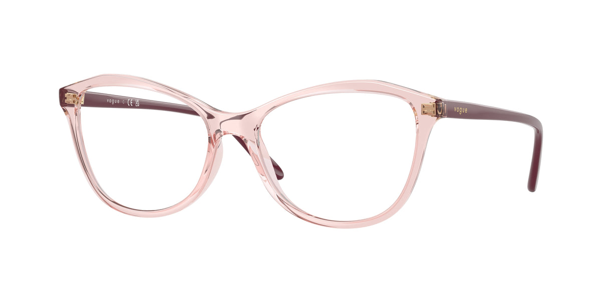 Vogue VO5602F Irregular Eyeglasses 2942-Transparent Pink 54-140-16 - Color Map Pink