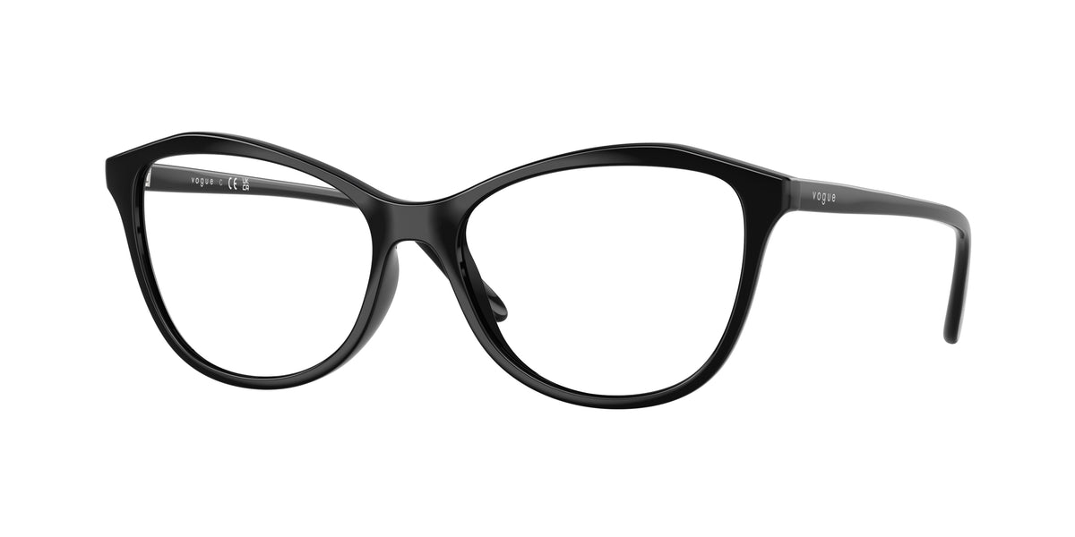 Vogue VO5602 Irregular Eyeglasses W44-Black 54-140-16 - Color Map Black