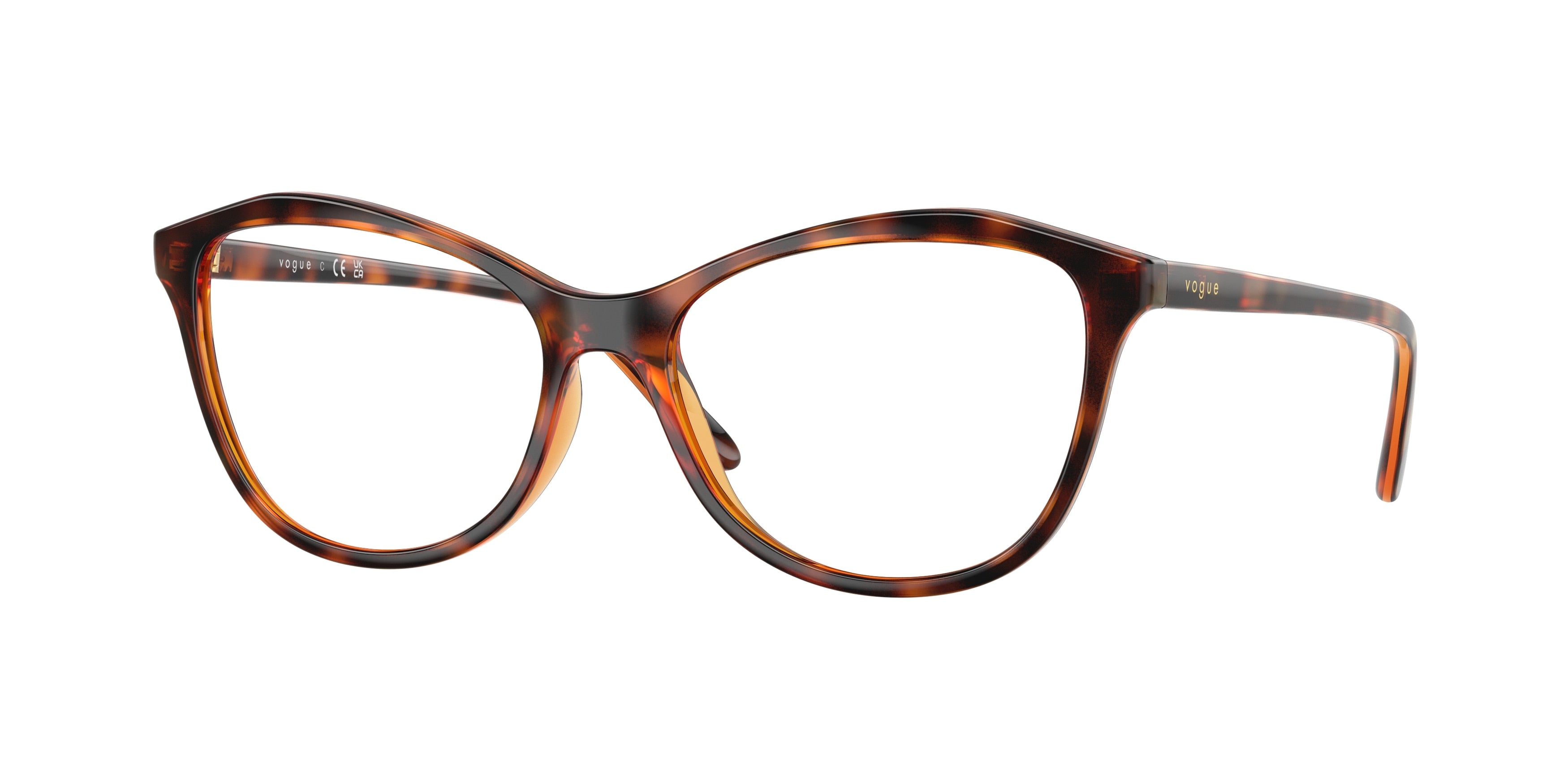 Vogue VO5602 Irregular Eyeglasses W656-Dark Havana 54-140-16 - Color Map Brown