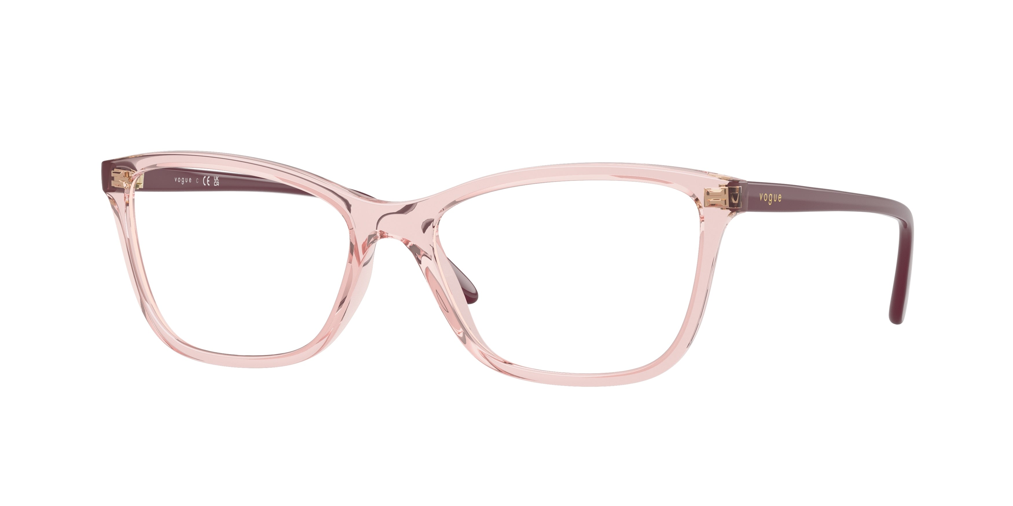 Vogue VO5603F Butterfly Eyeglasses 2942-Transparent Pink 54-140-16 - Color Map Pink