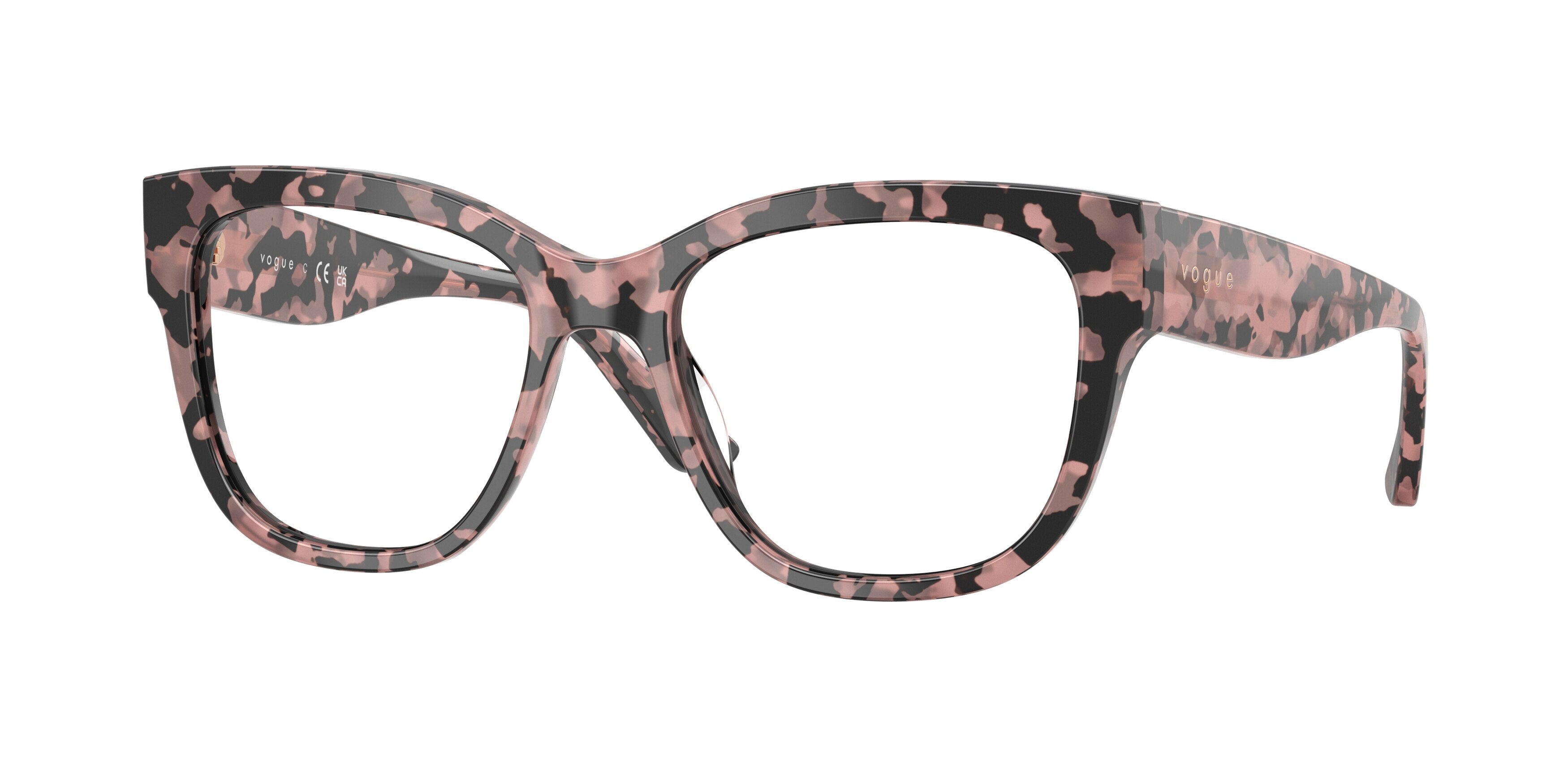 Vogue VO5605F Square Eyeglasses 3150-Pink Tortoise 53-140-16 - Color Map Tortoise