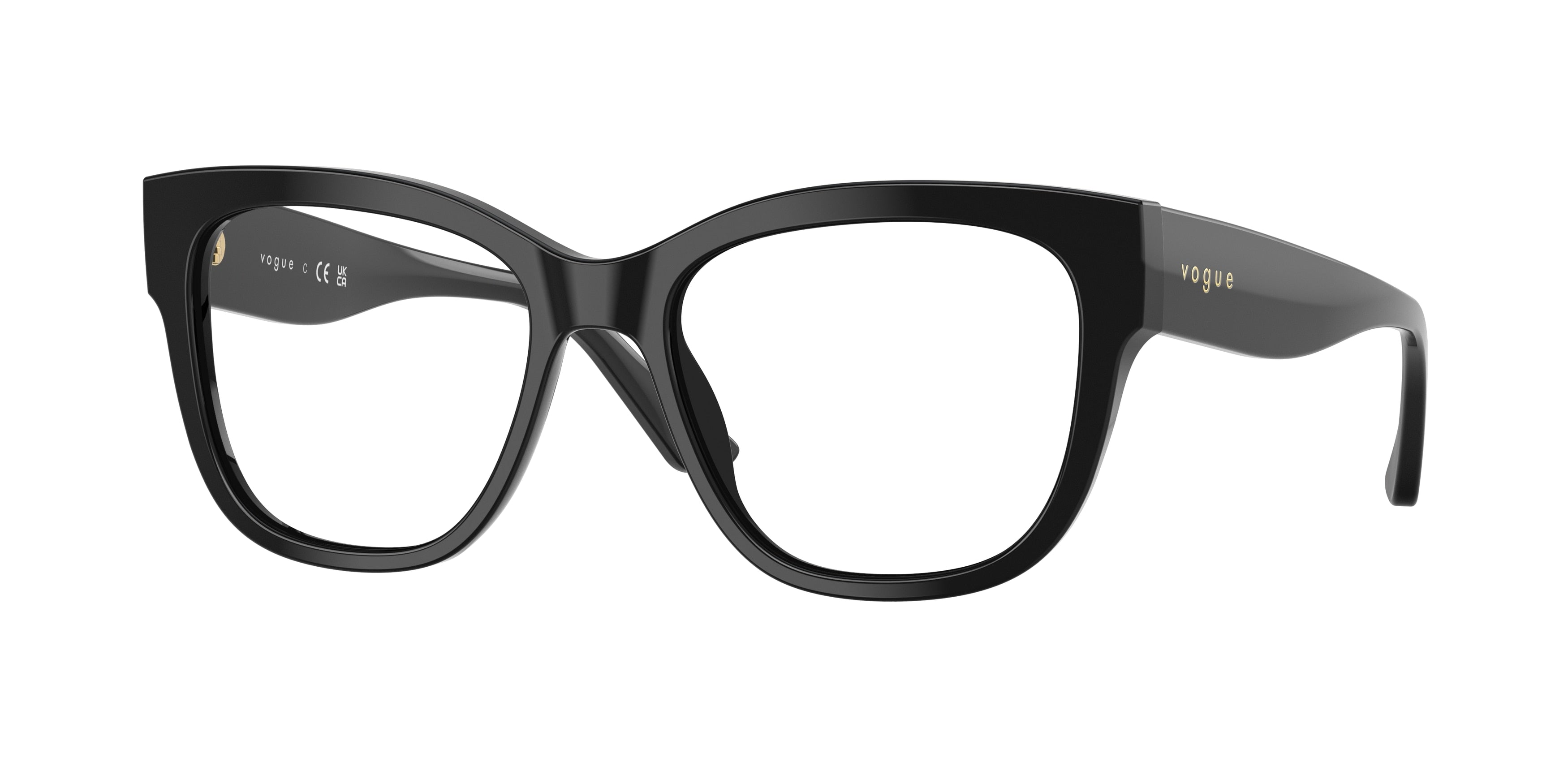 Vogue VO5605F Square Eyeglasses W44-Black 53-140-16 - Color Map Black