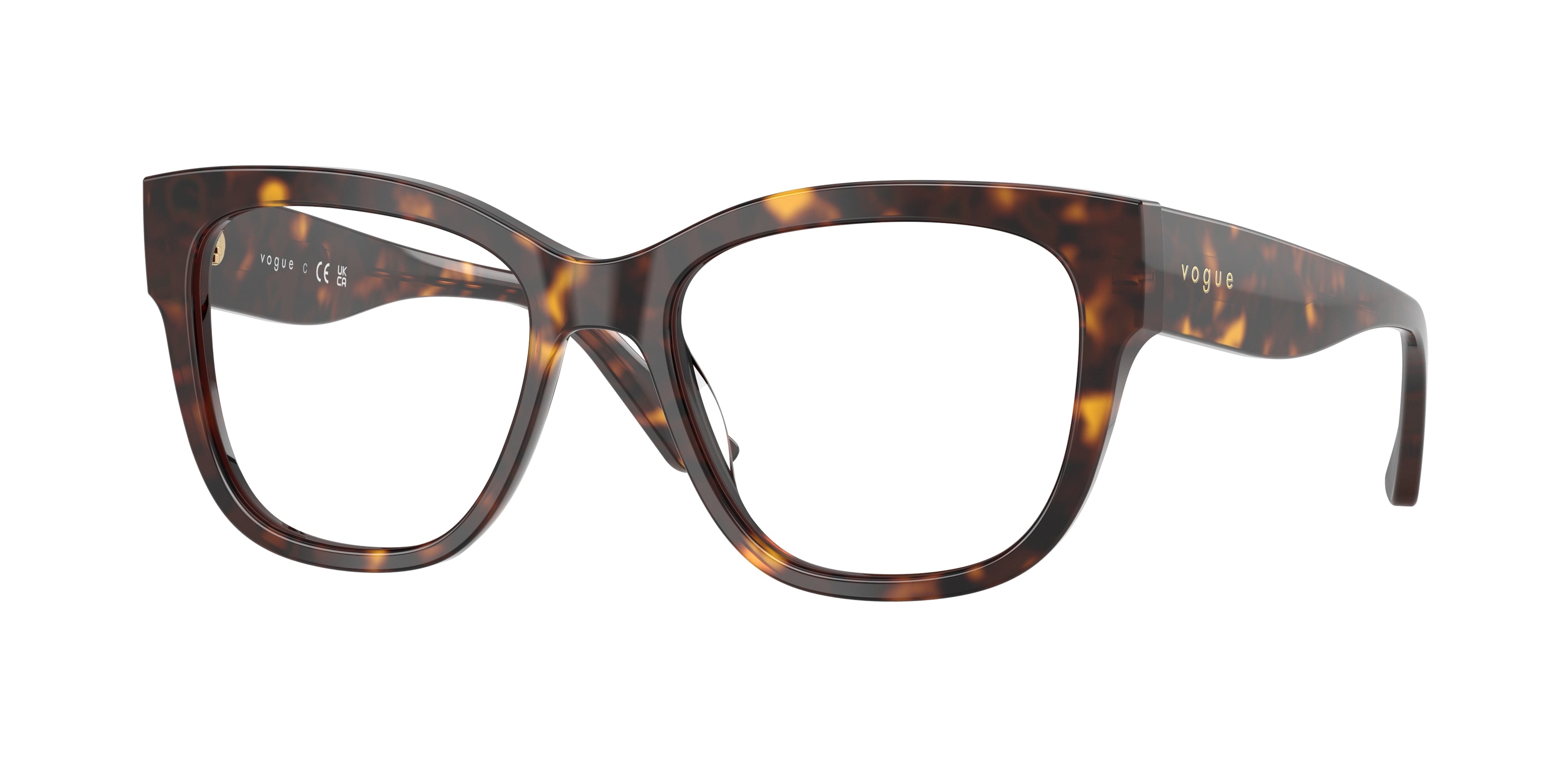 Vogue VO5605F Square Eyeglasses W656-Dark Havana 53-140-16 - Color Map Brown