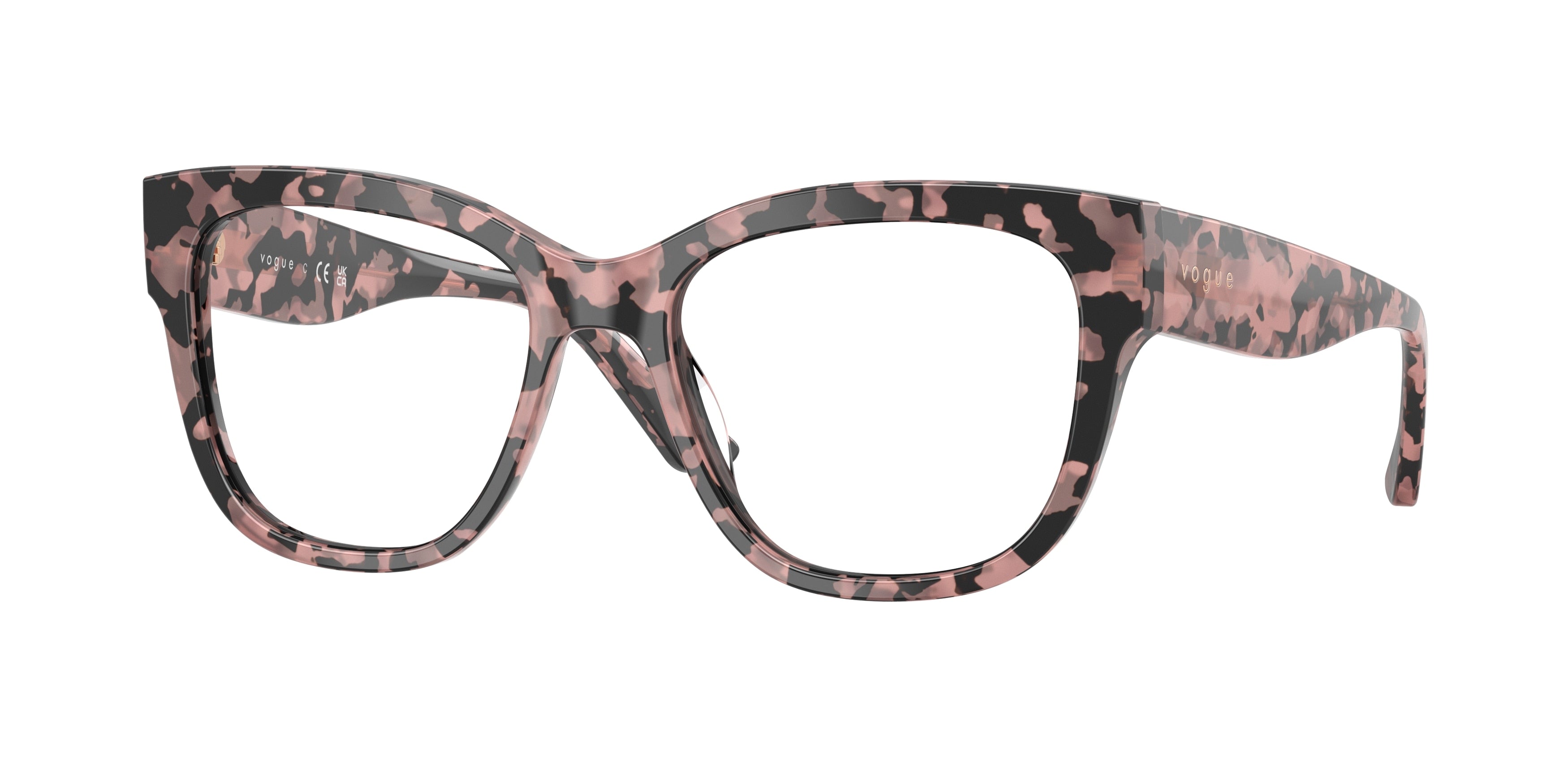 Vogue VO5605 Square Eyeglasses 3150-Pink Tortoise 49-140-17 - Color Map Tortoise
