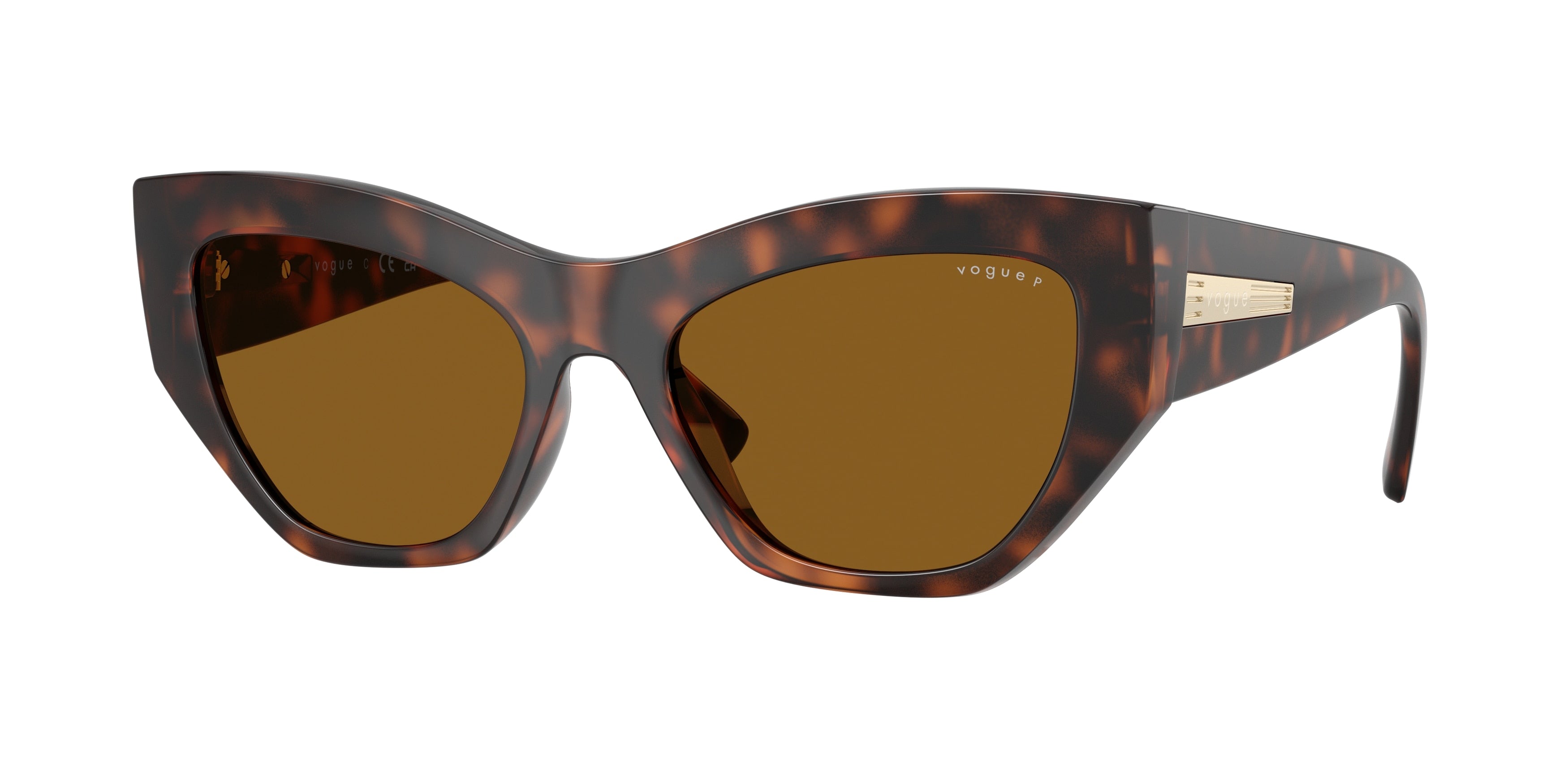 Vogue VO5607S Irregular Sunglasses 271883-Total Dark Havana 53-140-18 - Color Map Brown
