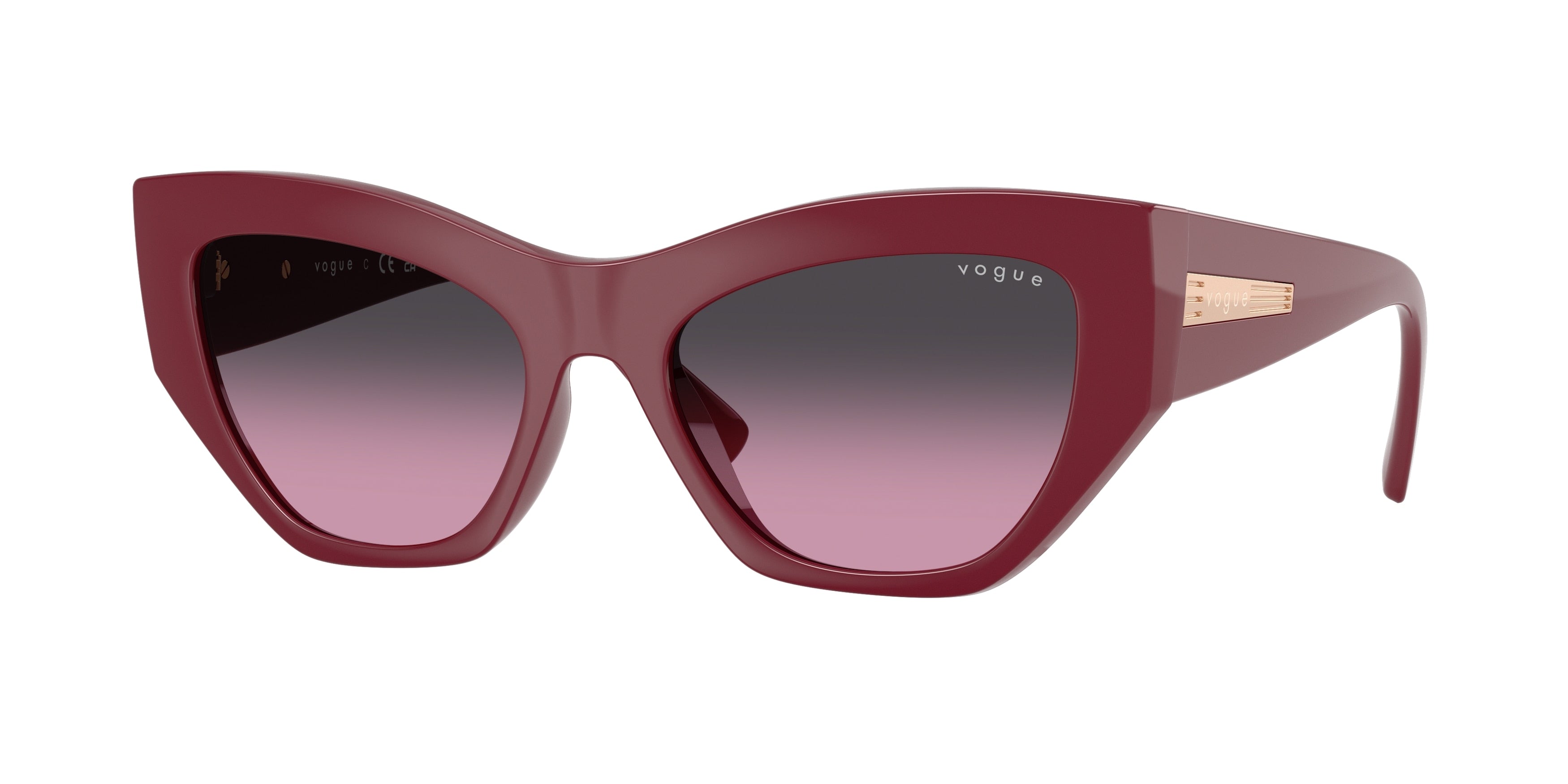 Vogue VO5607S Irregular Sunglasses 287590-Full Cherry 53-140-18 - Color Map Red