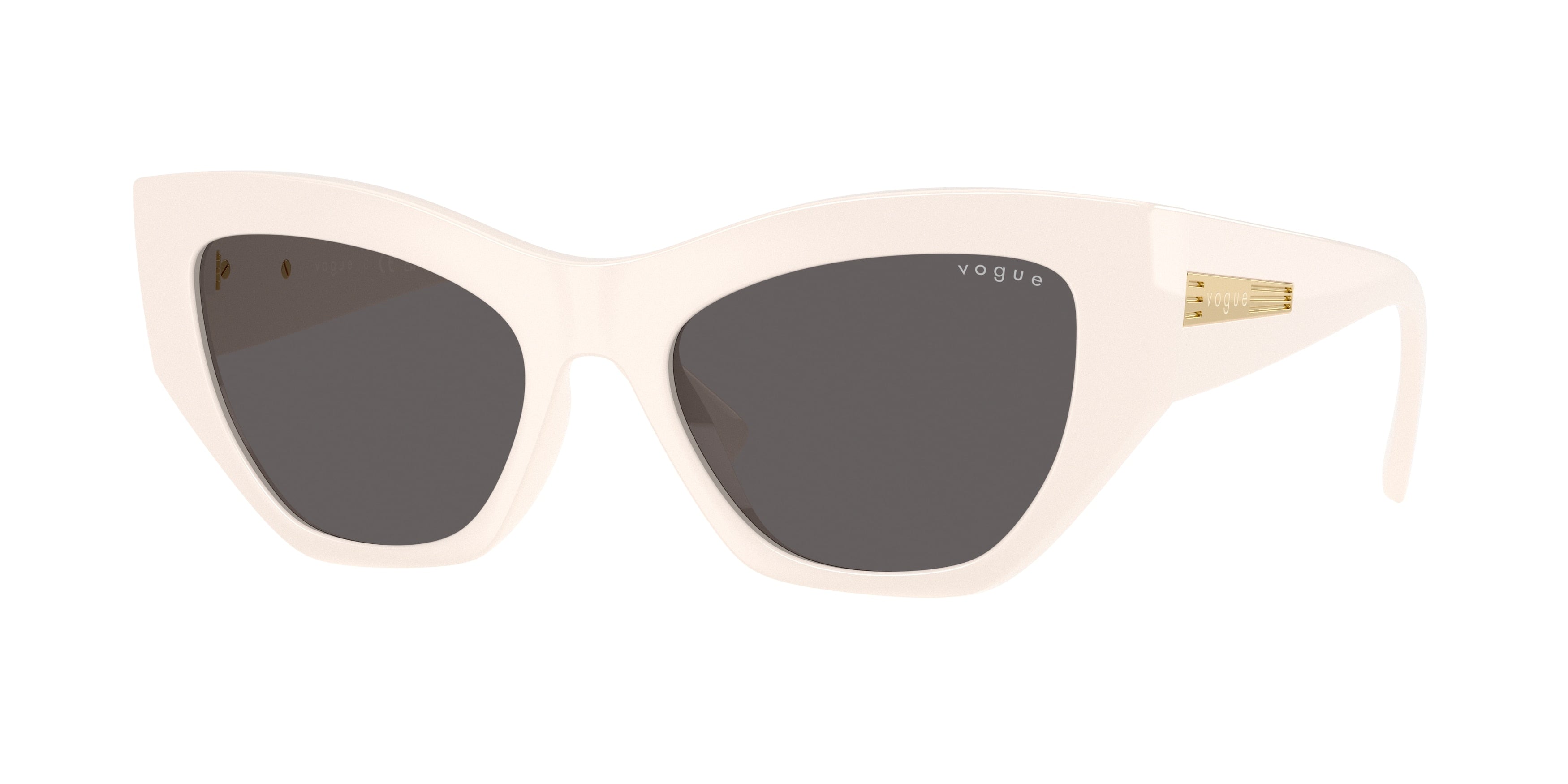 Vogue VO5607S Irregular Sunglasses  312487-Full Ivory 53-140-18 - Color Map White