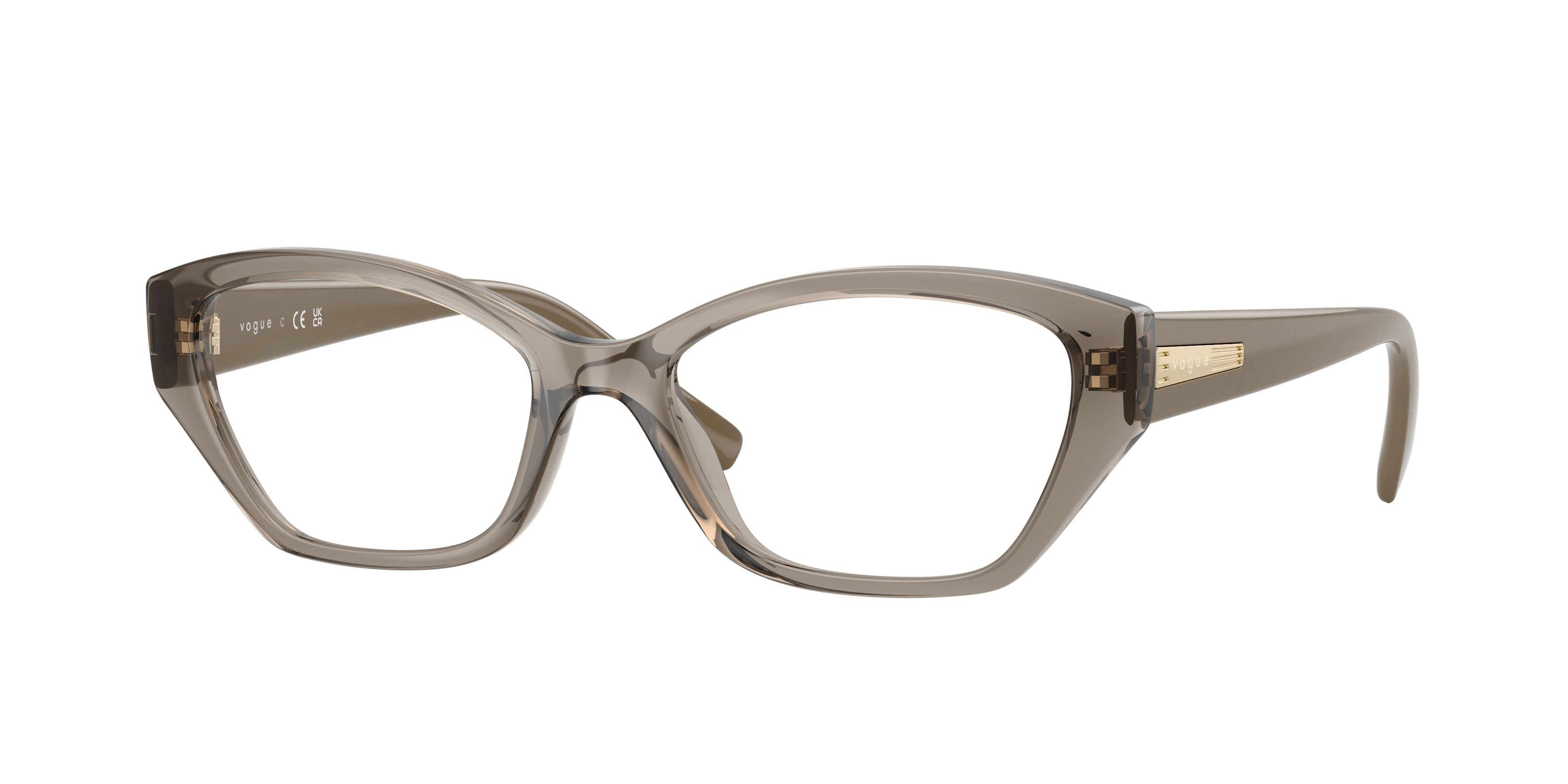 Vogue VO5608 Cat Eye Eyeglasses 3156-Transparent Brown 53-140-17 - Color Map Brown