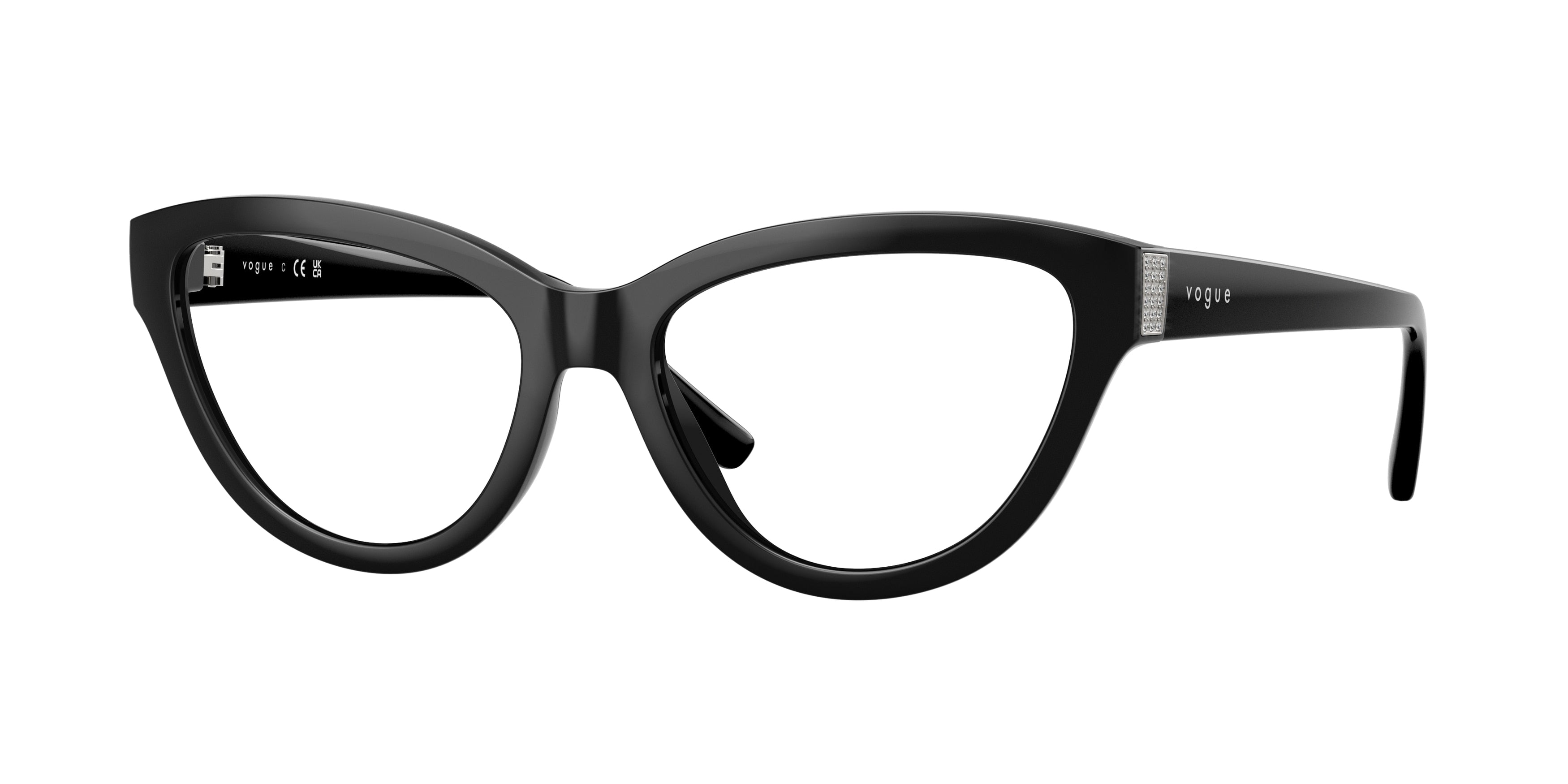 Vogue VO5610B Cat Eye Eyeglasses W44-Black 54-140-17 - Color Map Black
