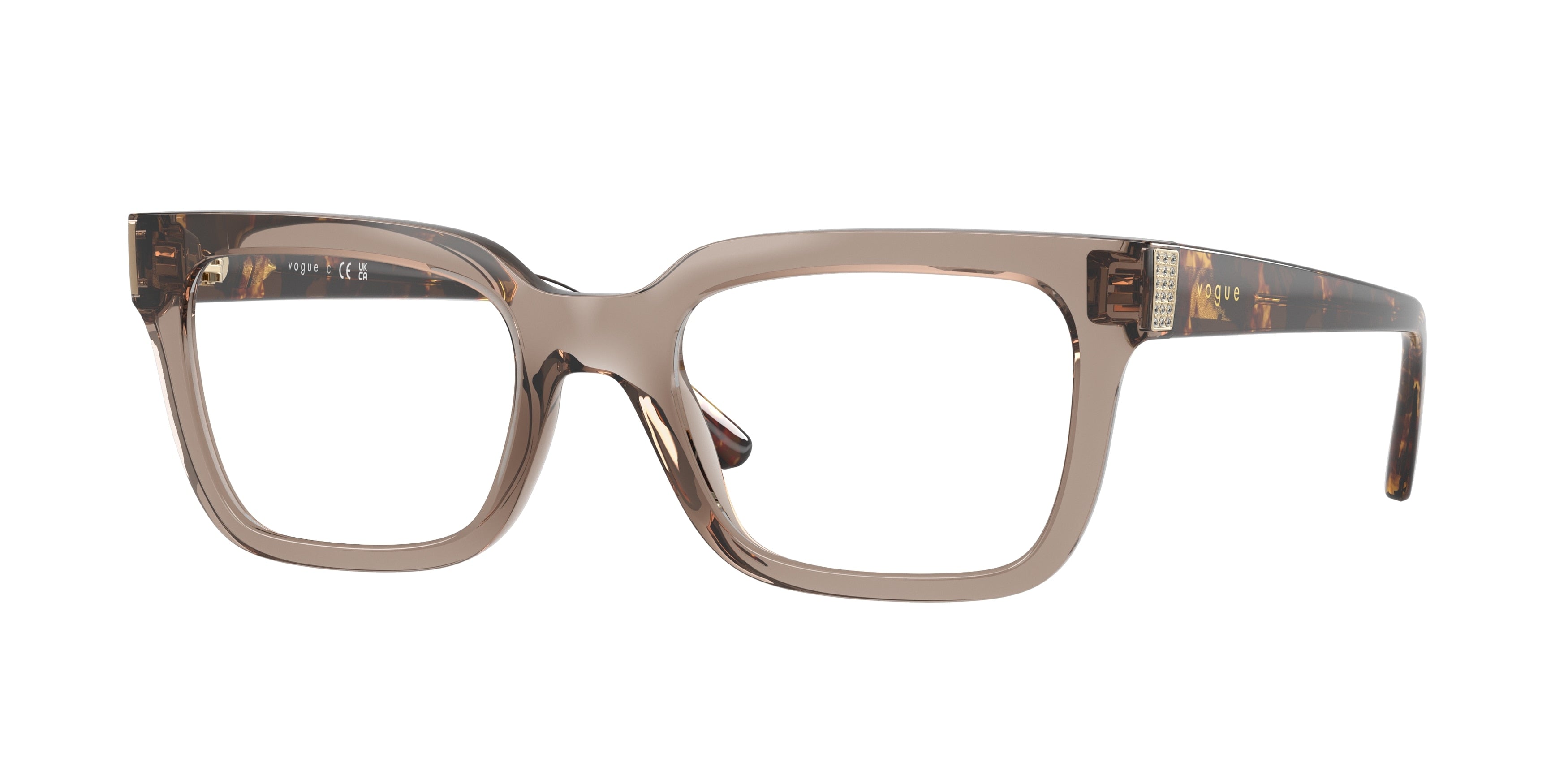Vogue VO5611B Pillow Eyeglasses 2940-Transparent Brown 52-140-20 - Color Map Brown