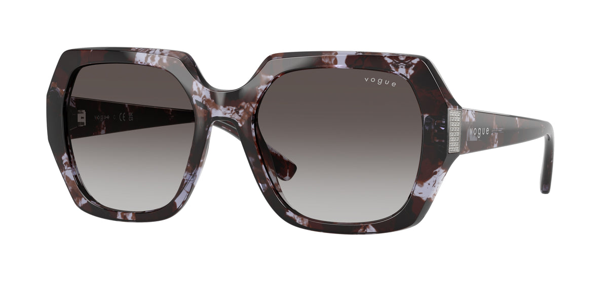 Vogue VO5612SB Irregular Sunglasses 31788G-Purple Havana 55-140-19 - Color Map Violet