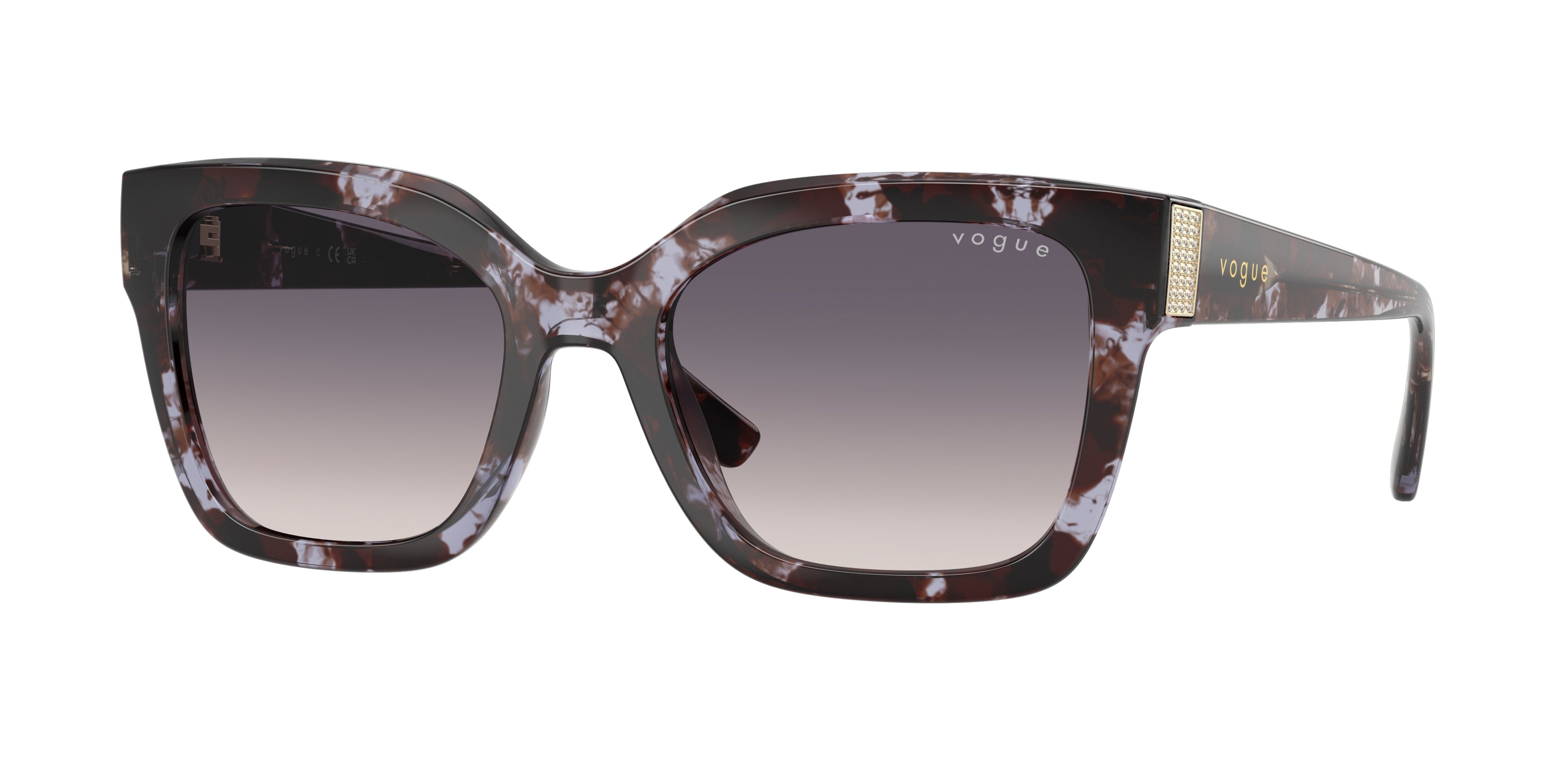 Vogue VO5613SB Square Sunglasses 317836-Purple Havana 54-140-20 - Color Map Violet