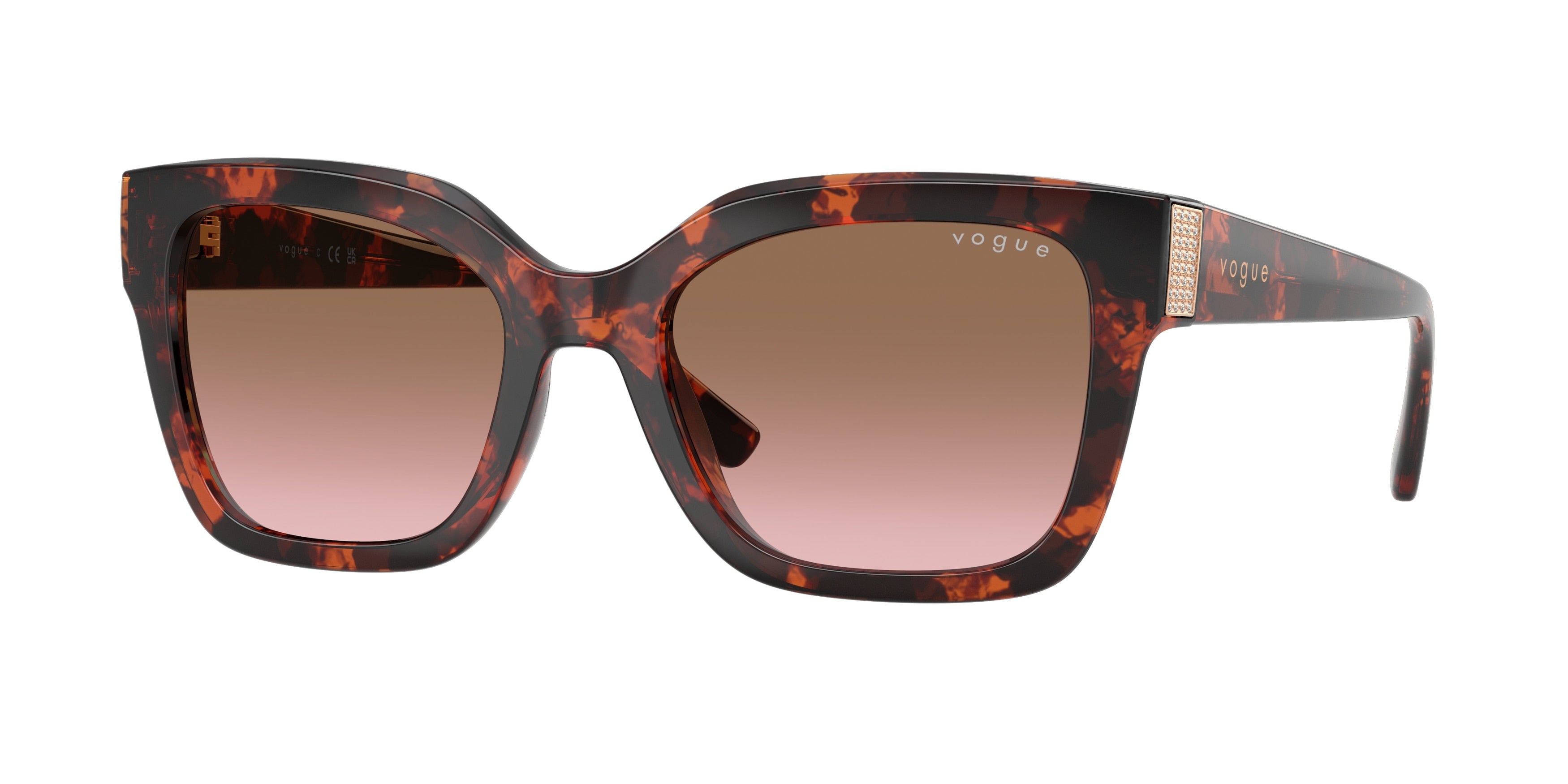 Vogue VO5613SB Square Sunglasses 318014-Red Havana 54-140-20 - Color Map Tortoise