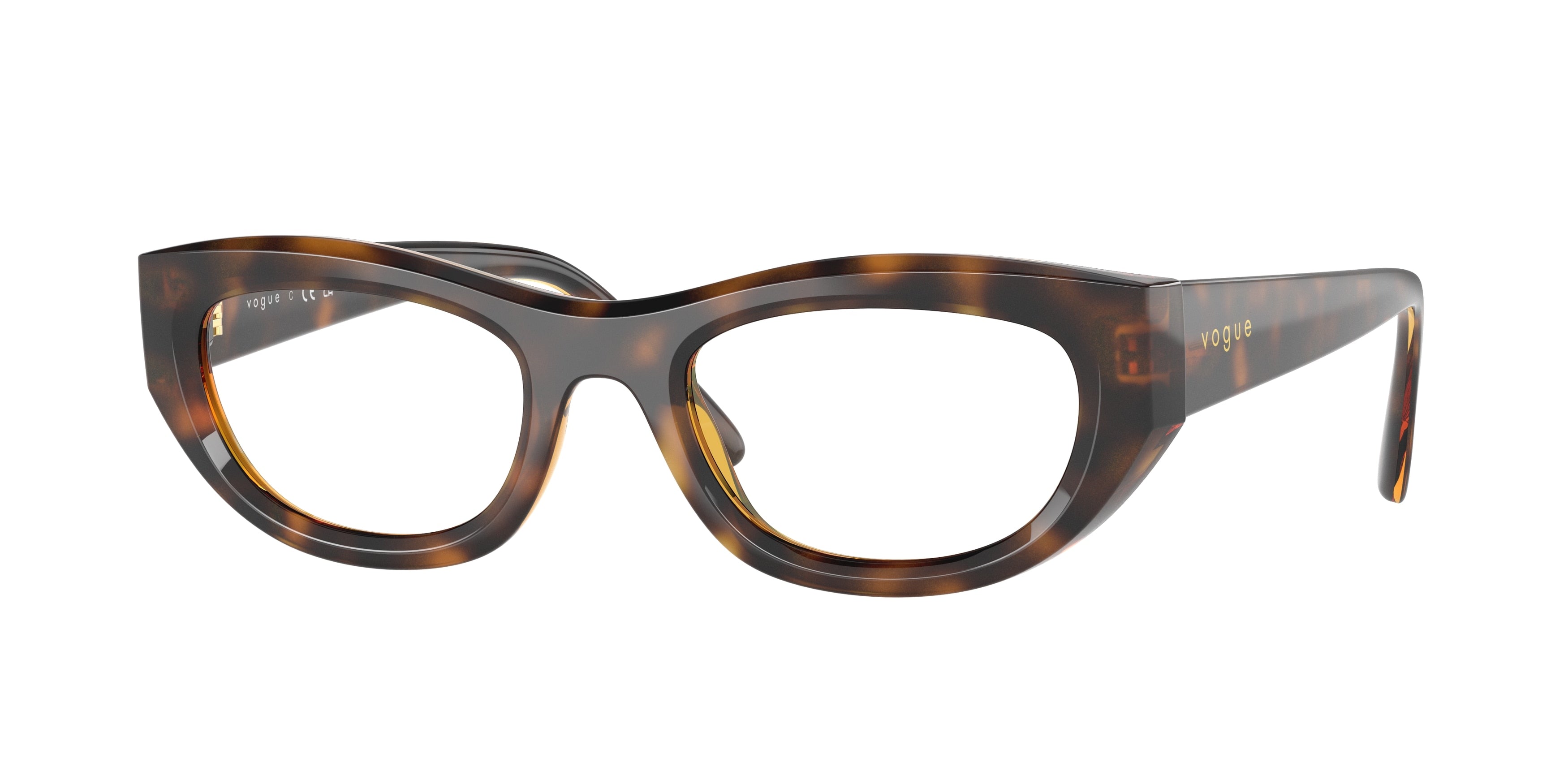 Vogue VO5615 Cat Eye Eyeglasses 2718-Total Dark Havana 51-140-21 - Color Map Brown