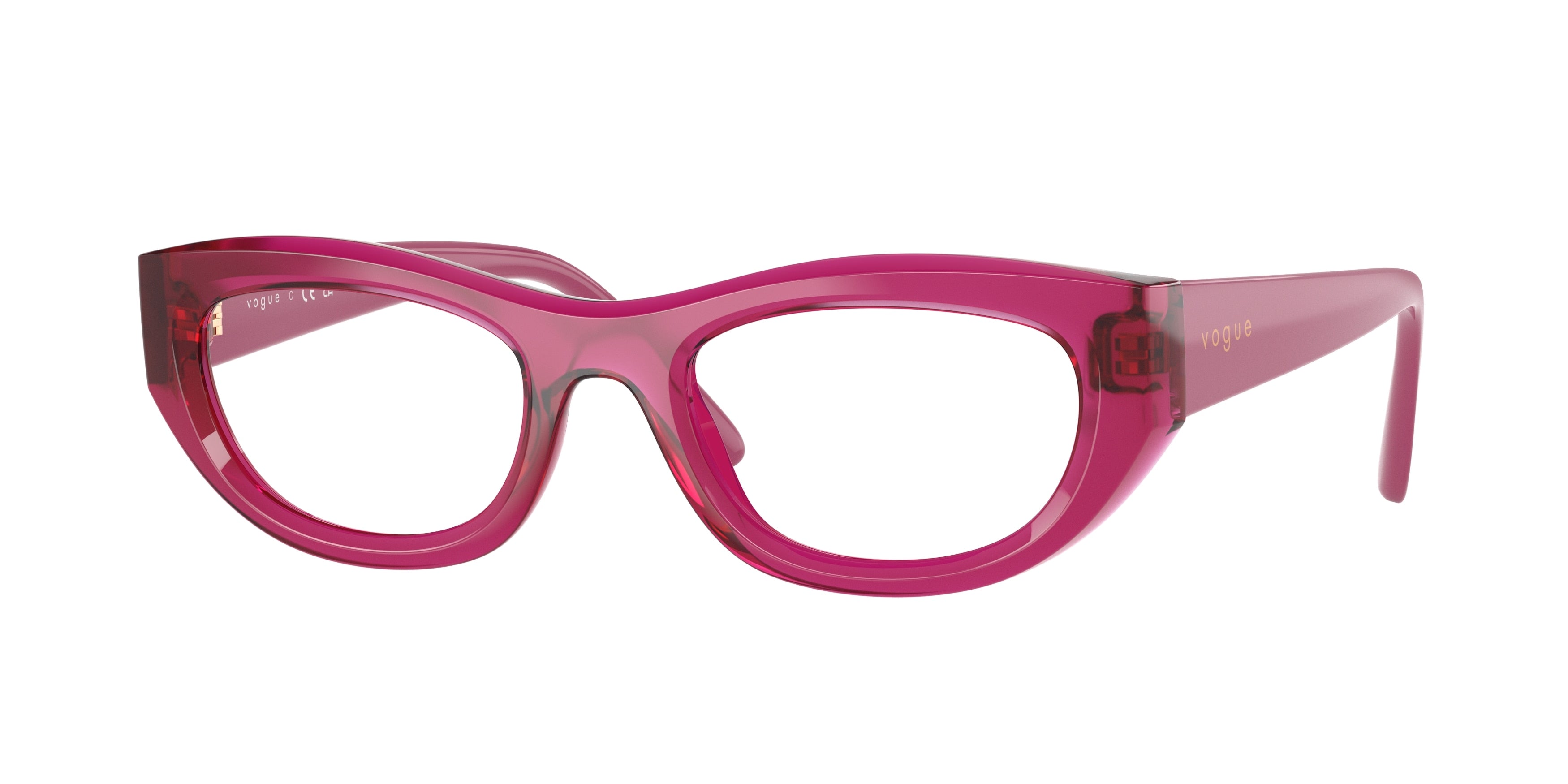 Vogue VO5615 Cat Eye Eyeglasses 2987-Transparent Fuchsia 51-140-21 - Color Map Violet