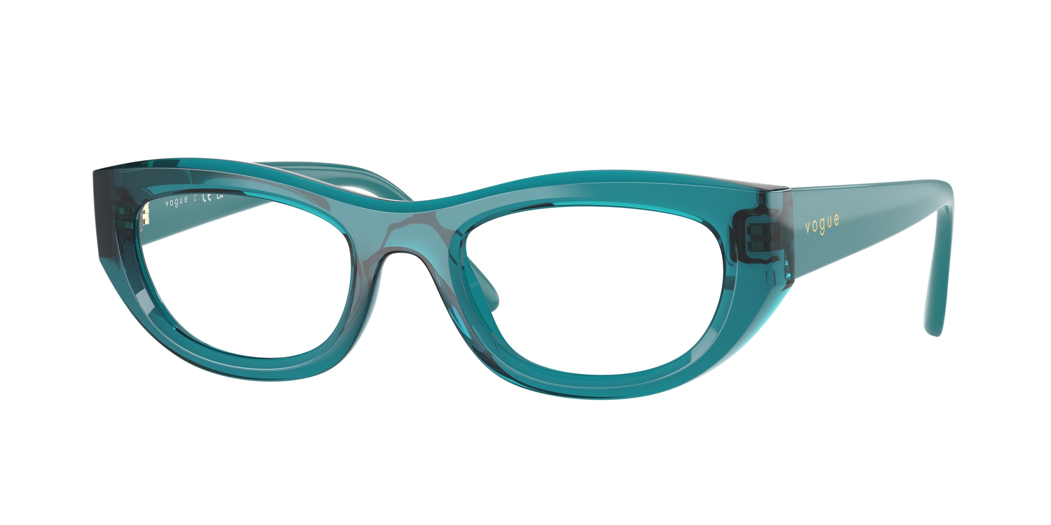 Vogue VO5615 Cat Eye Eyeglasses 3068-Transparent Light Blue 51-140-21 - Color Map Blue