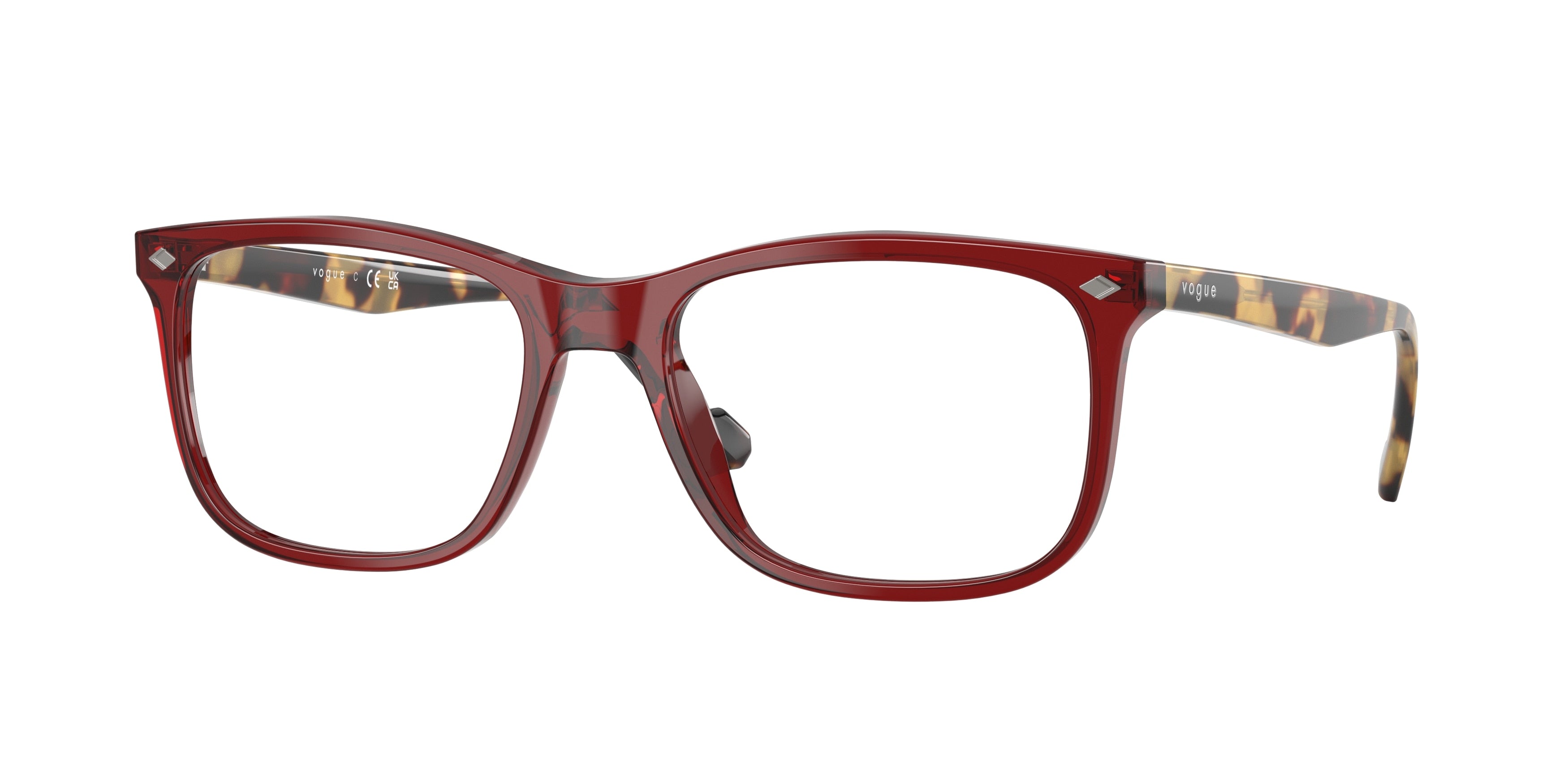 Vogue VO5617 Pillow Eyeglasses 2924-Transparent Bordeaux 55-145-18 - Color Map Red