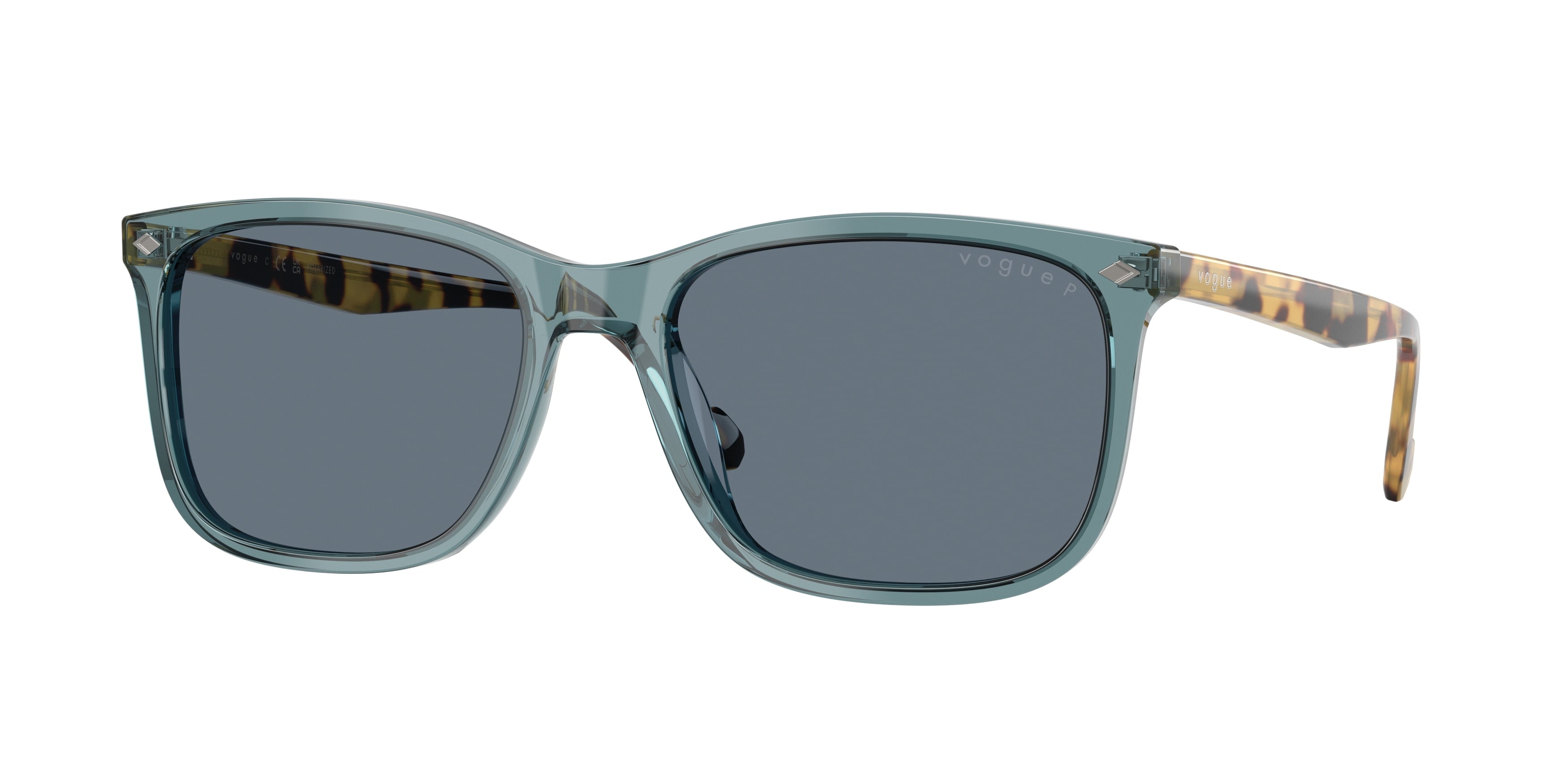 Vogue VO5618S Pillow Sunglasses 32034Y-Transparent Petroleum 57-145-18 - Color Map Green