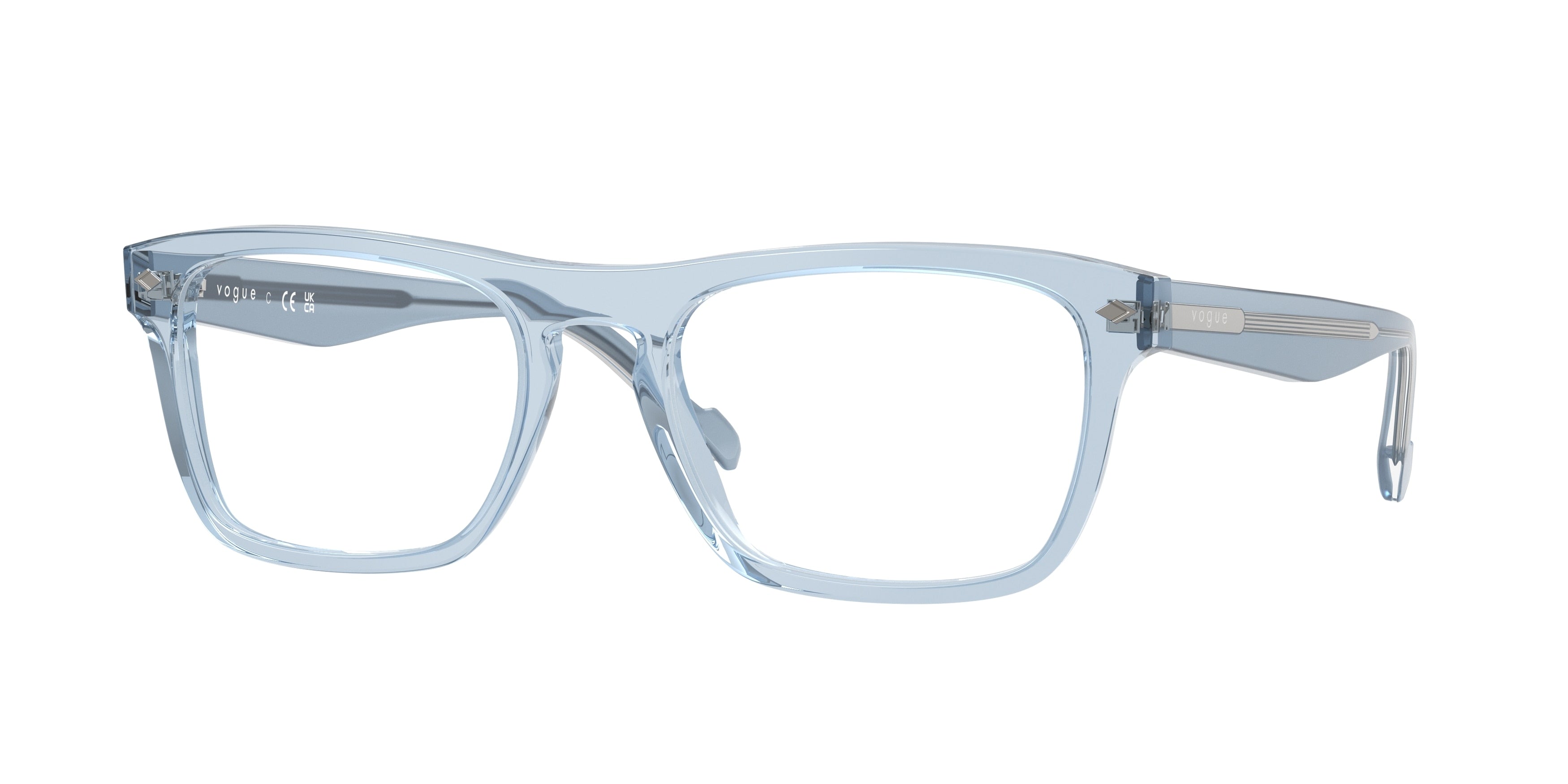 Vogue VO5619 Pillow Eyeglasses 3215-Transparent Light Blue 54-145-19 - Color Map Blue