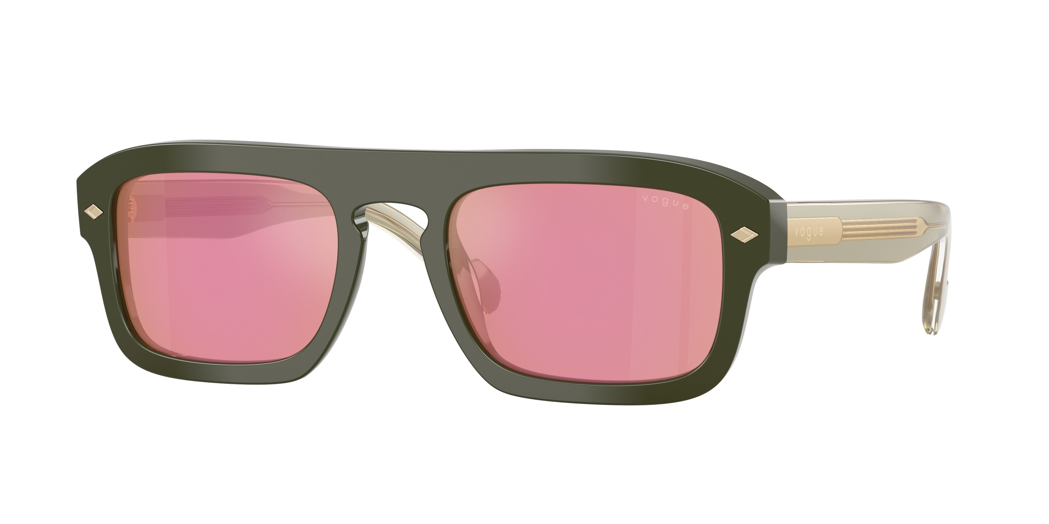 Vogue VO5620S Irregular Sunglasses 3217F6-Full Green 53-145-21 - Color Map Green