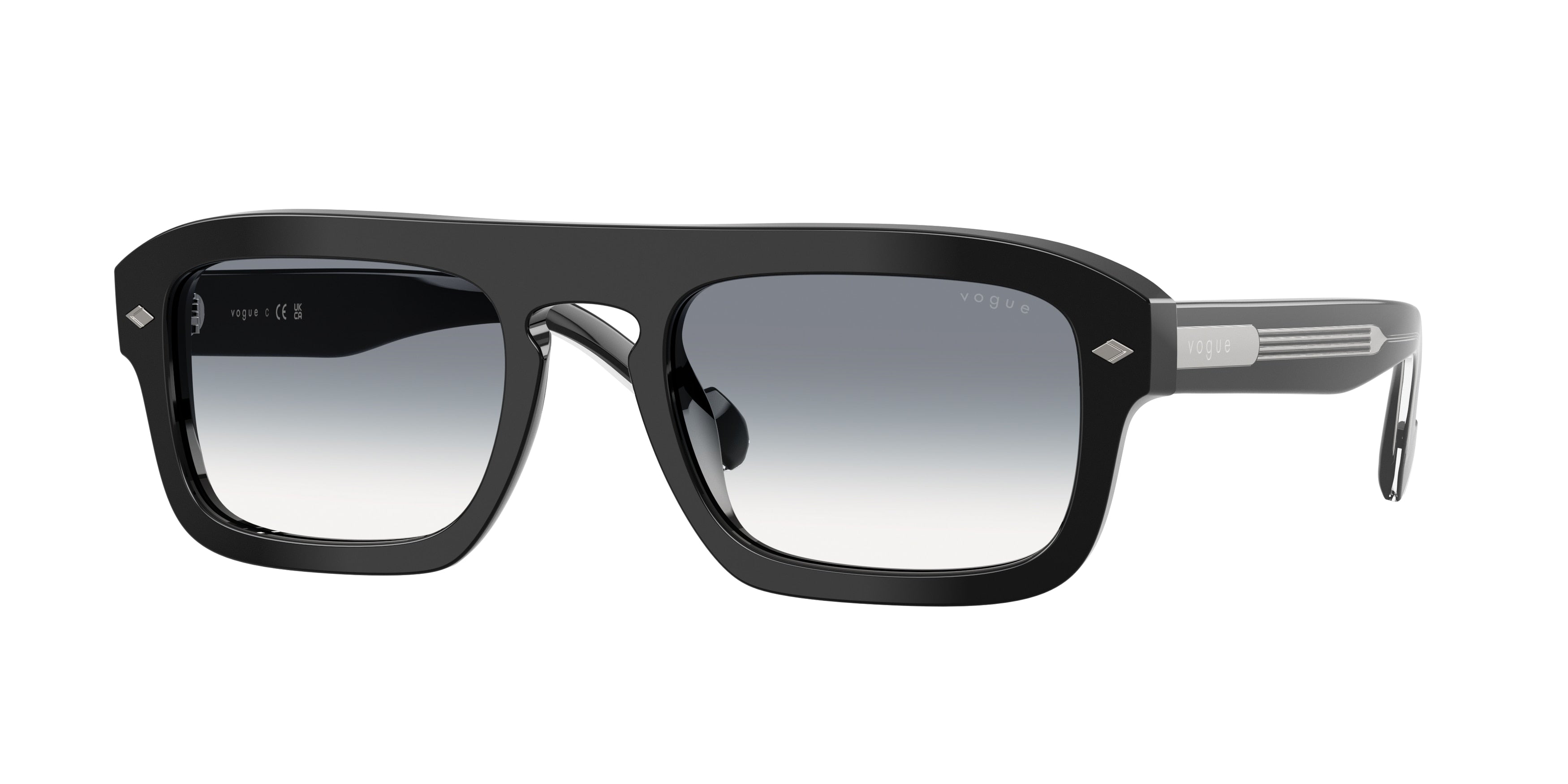 Vogue VO5620S Irregular Sunglasses W44/79-Black 53-145-21 - Color Map Black