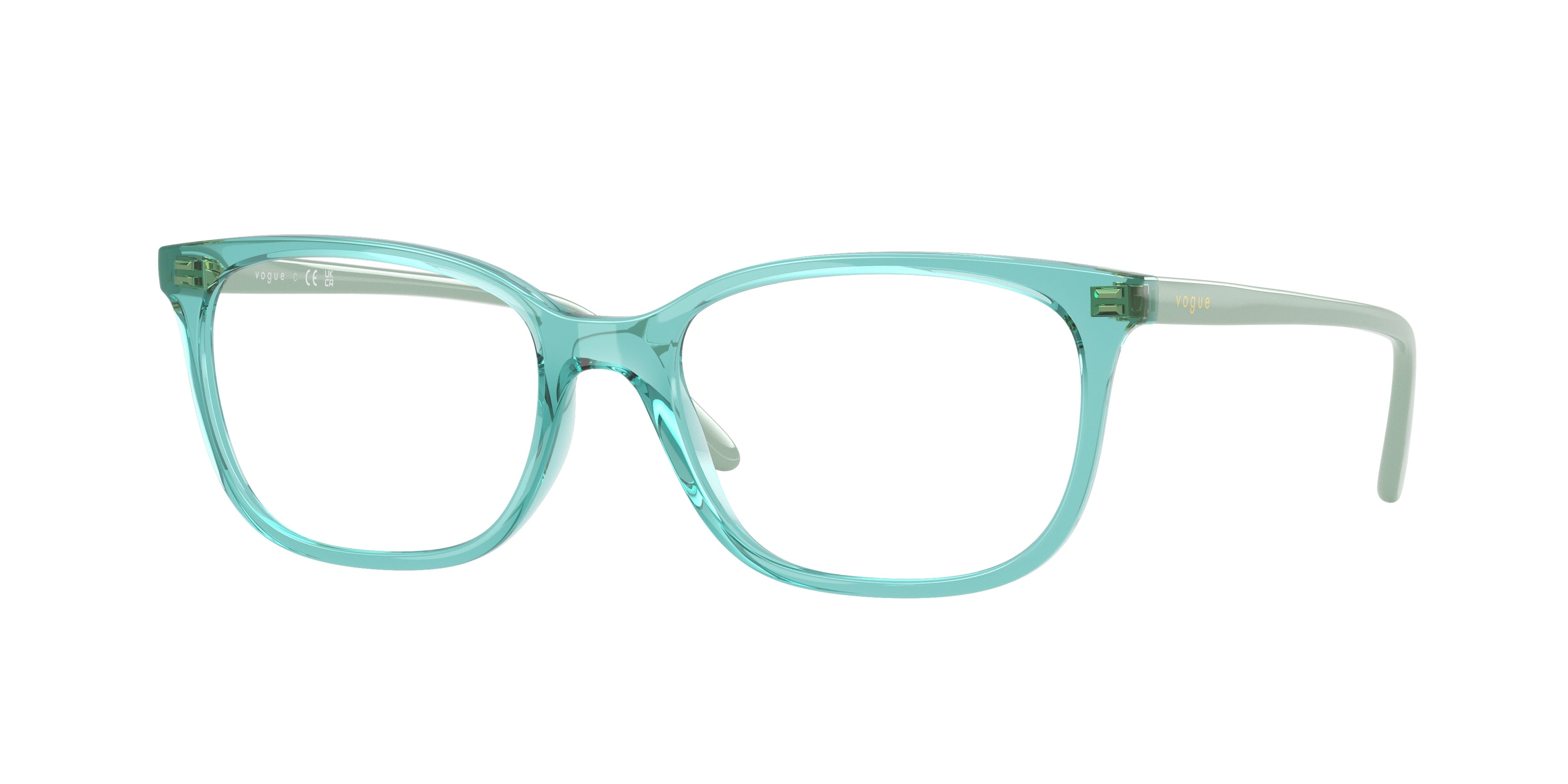 Vogue VO5621 Pillow Eyeglasses 3192-Transparent Torquoise 53-140-17 - Color Map Blue