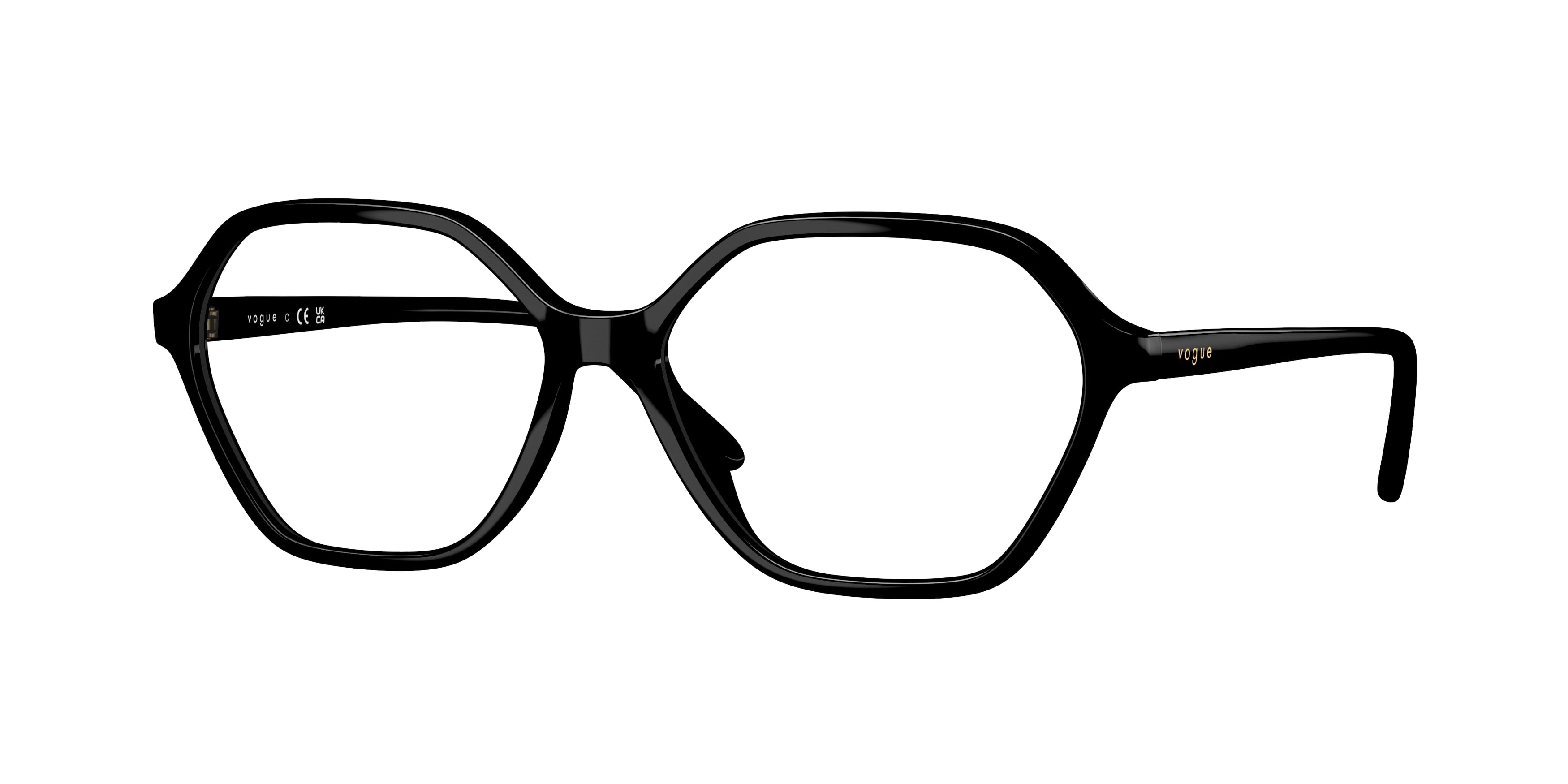 Vogue VO5622F Irregular Eyeglasses W44-Black 54-140-16 - Color Map Black