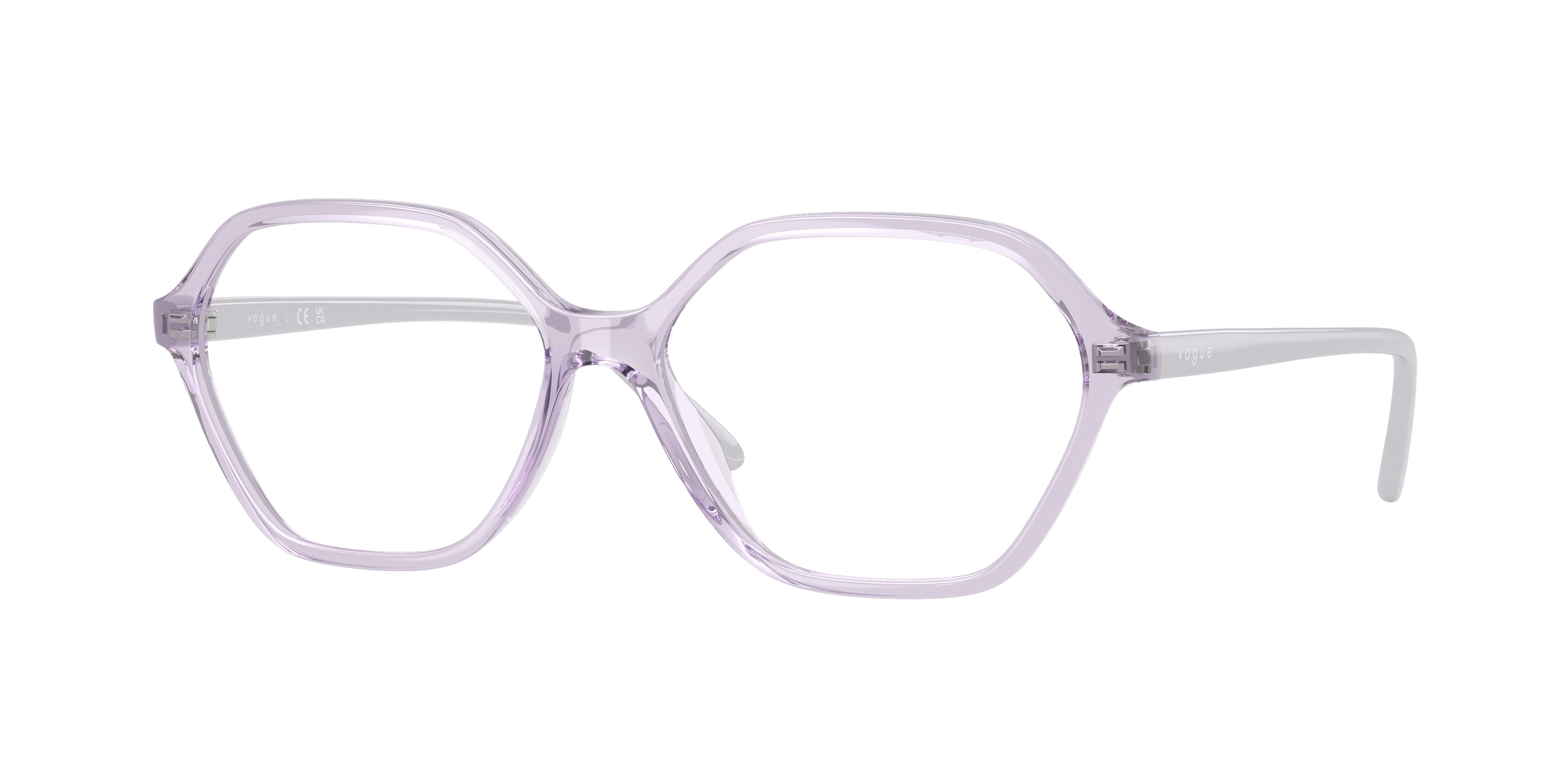 Vogue VO5622 Irregular Eyeglasses 2745-Transparent Violet 55-140-14 - Color Map Violet