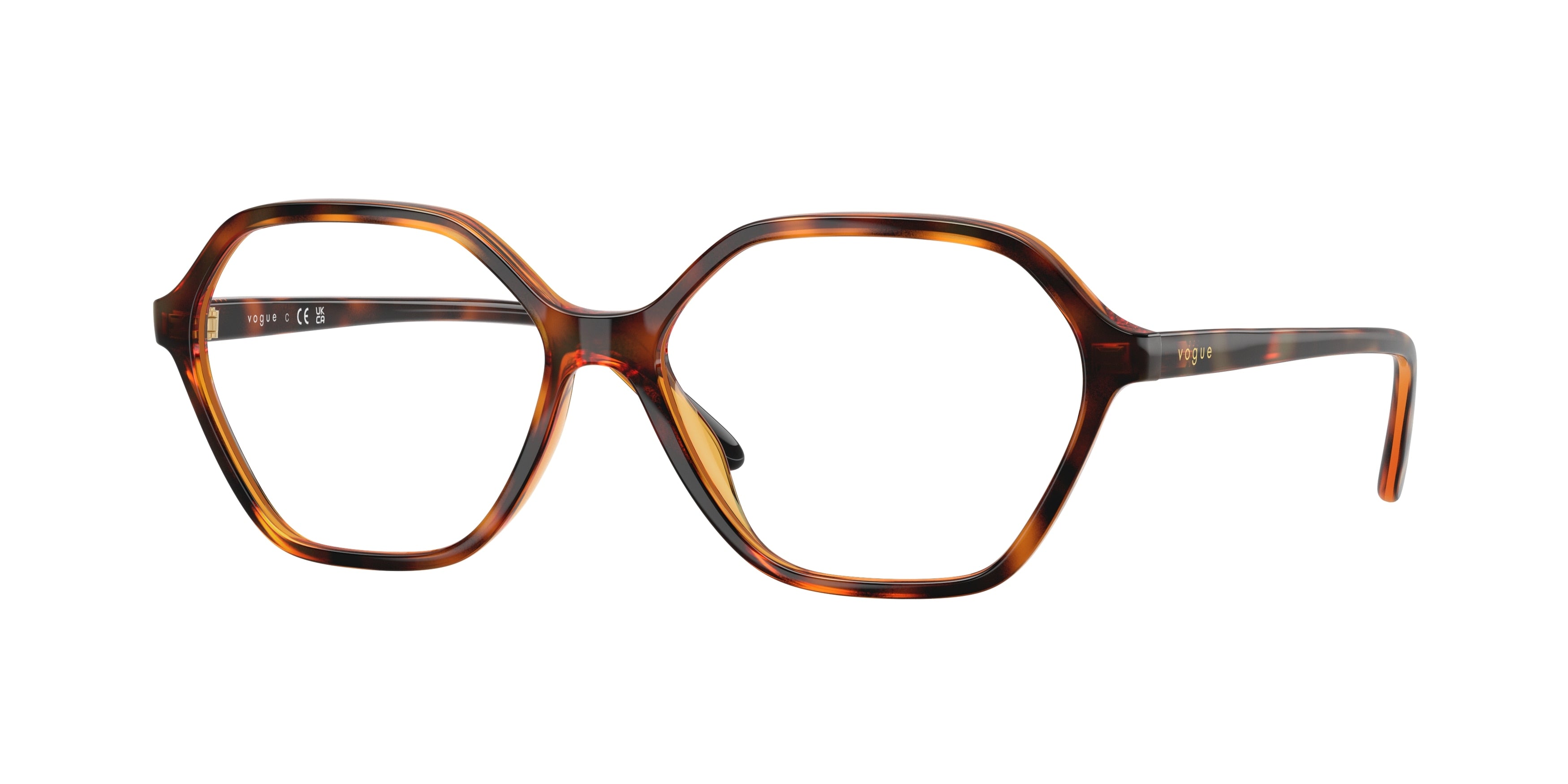 Vogue VO5622 Irregular Eyeglasses W656-Dark Havana 55-140-14 - Color Map Brown