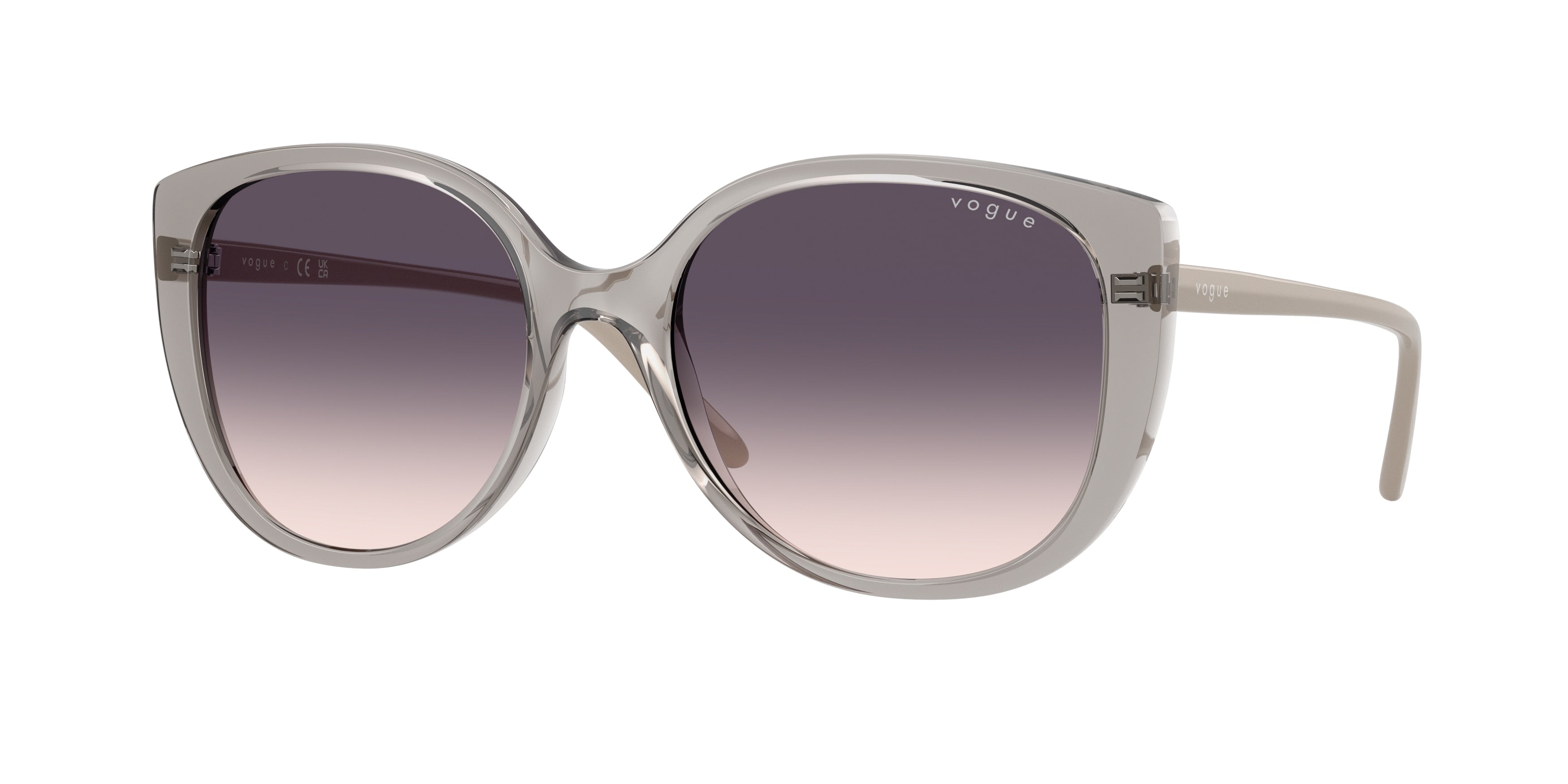 Vogue VO5623S Butterfly Sunglasses 272636-Transparent Grey 55-140-18 - Color Map Grey