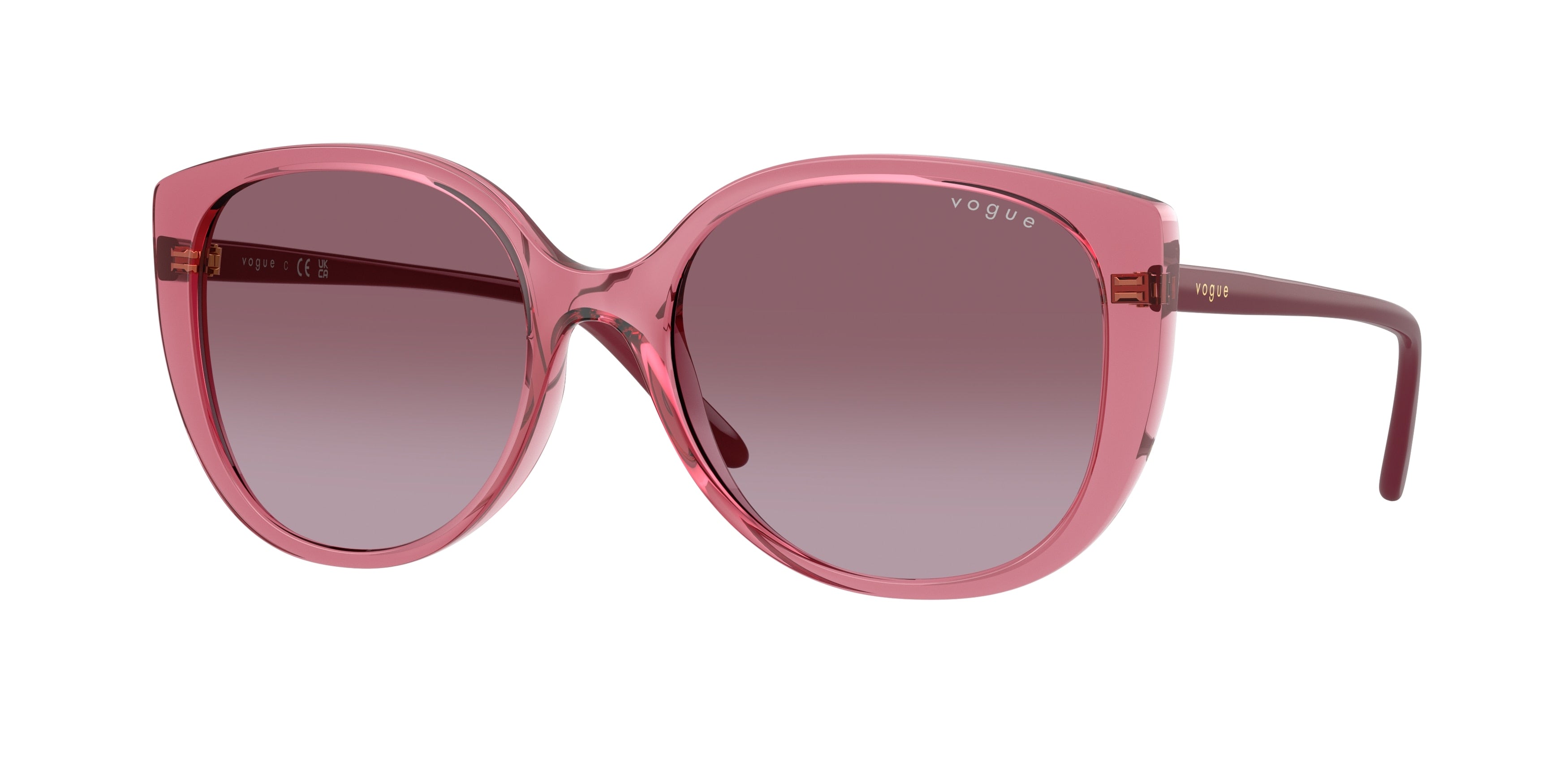 Vogue VO5623S Butterfly Sunglasses 30658H-Transparent Purple 55-140-18 - Color Map Violet