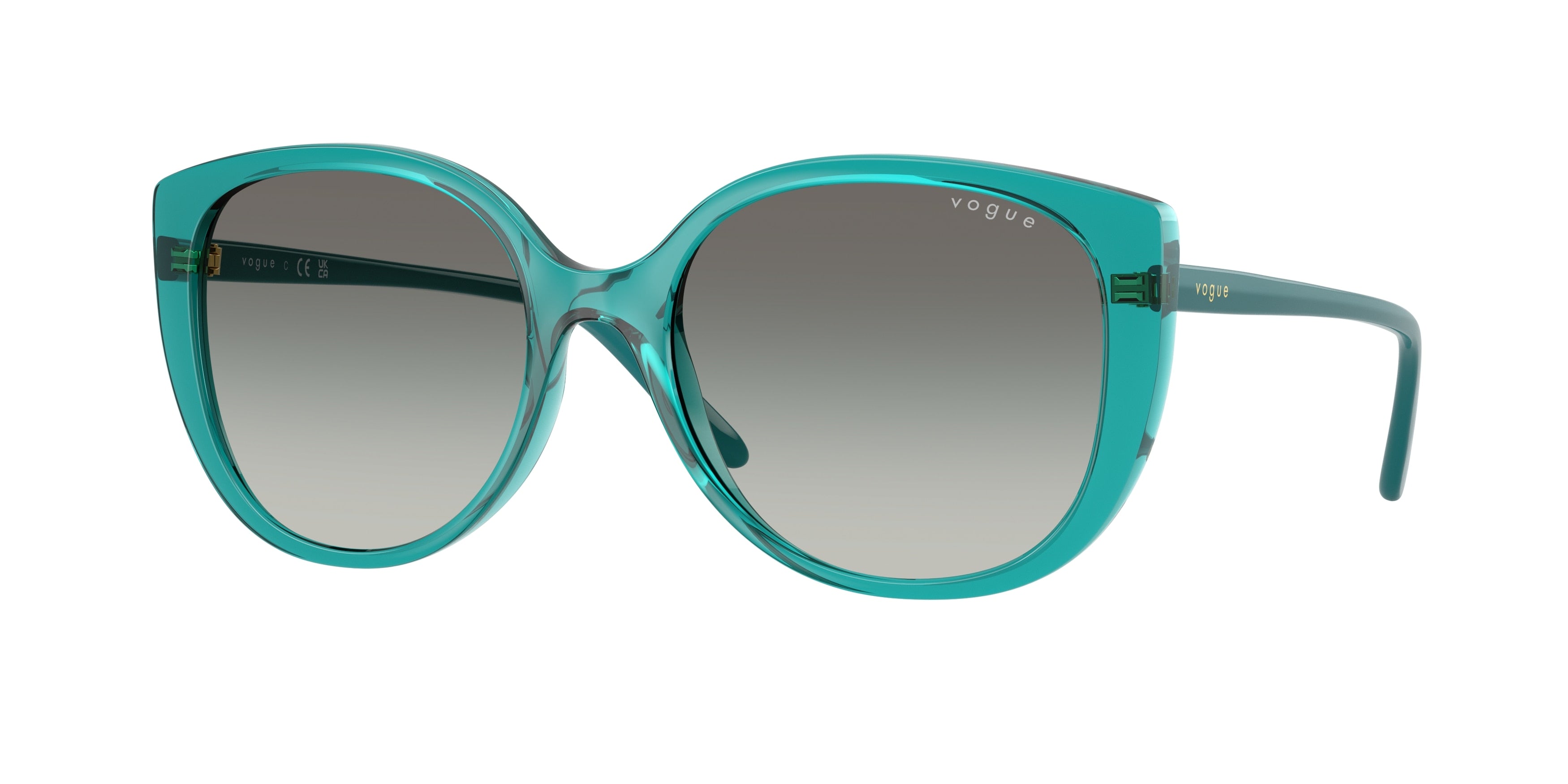 Vogue VO5623S Butterfly Sunglasses 319111-Transparent Petroleum 55-140-18 - Color Map Green