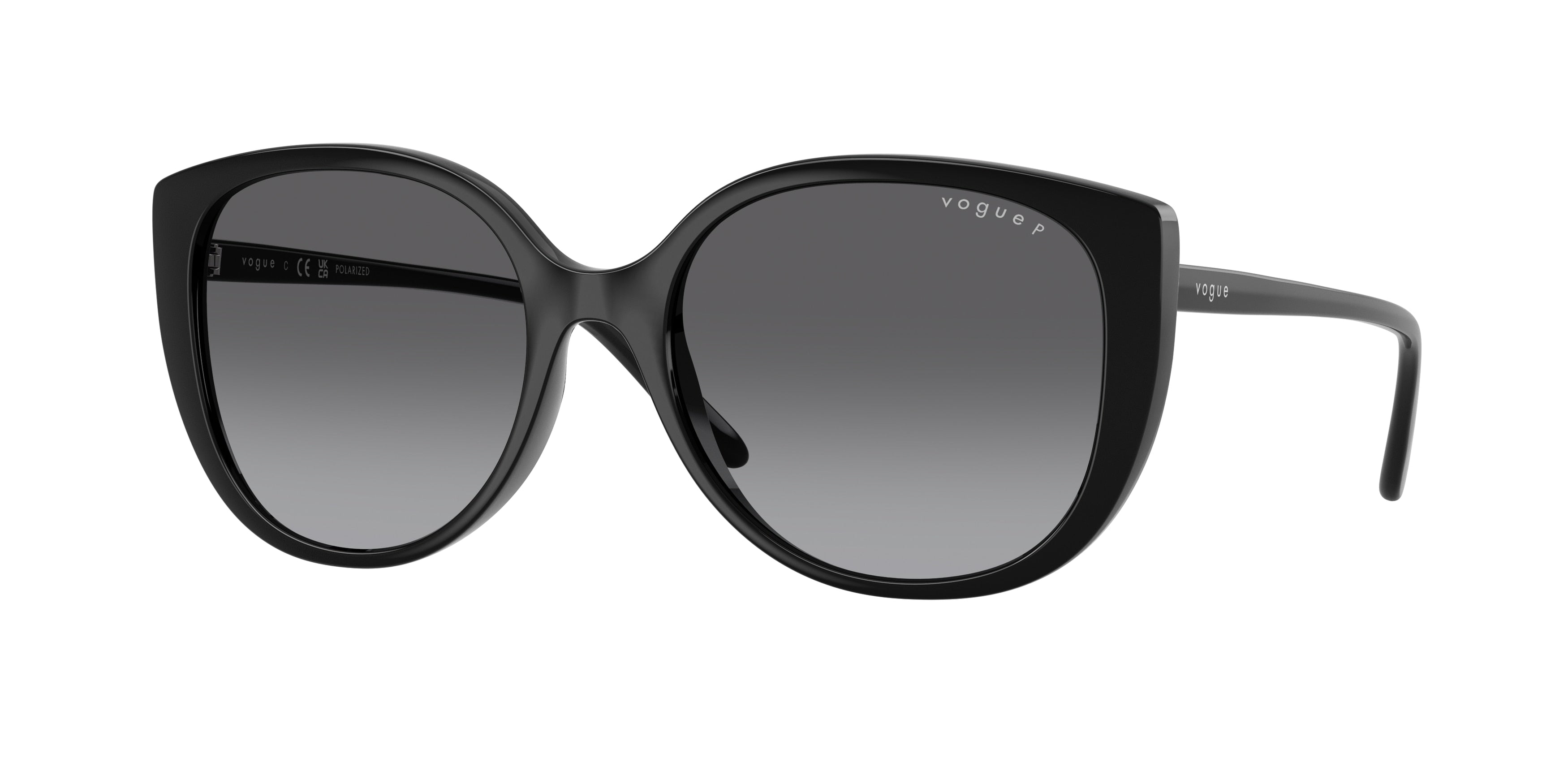 Vogue VO5623S Butterfly Sunglasses W44/T3-Black 55-140-18 - Color Map Black