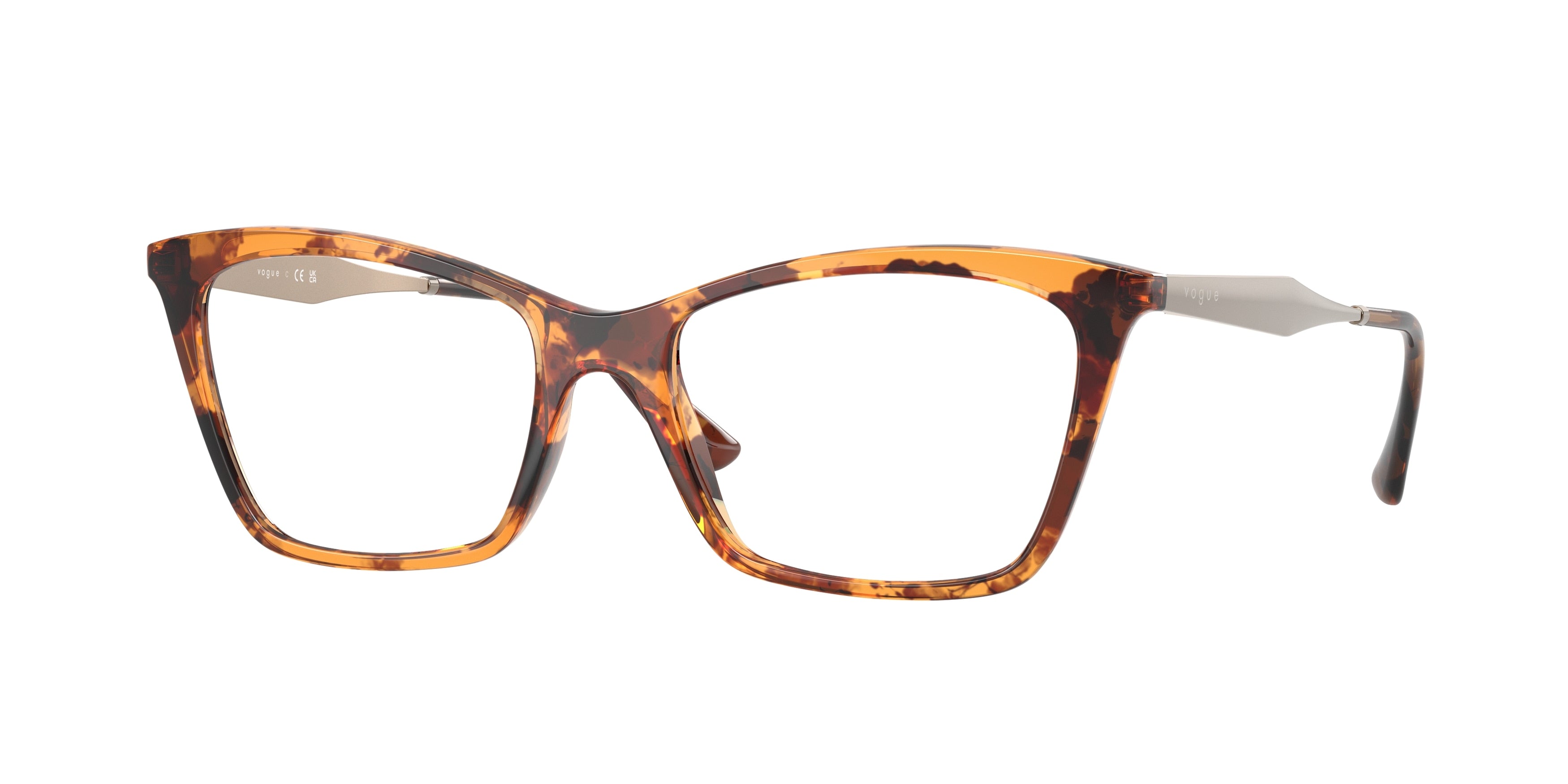 Vogue VO5624 Butterfly Eyeglasses 3200-Yellow Havana 53-140-17 - Color Map Tortoise