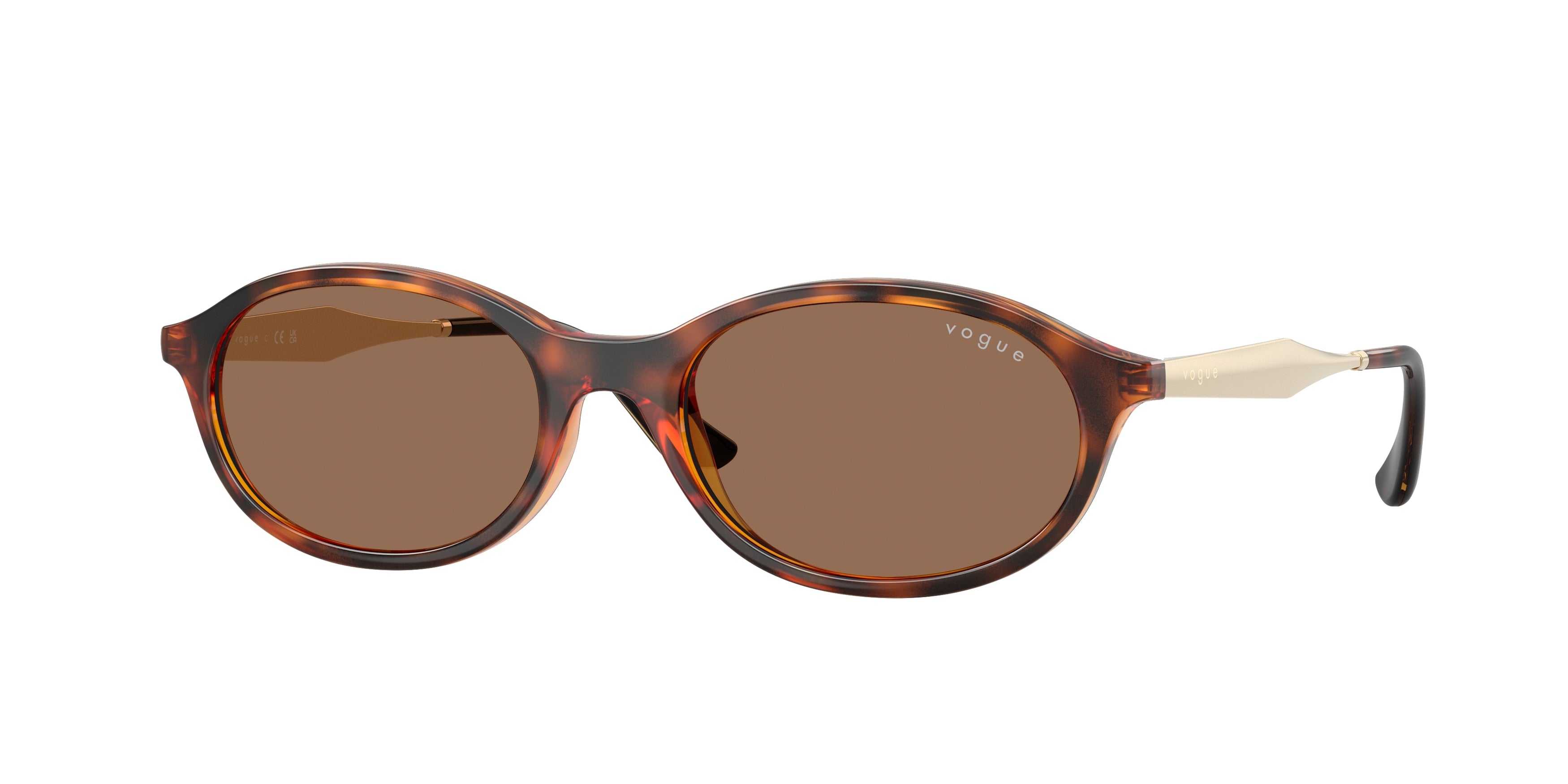 Vogue VO5625S Oval Sunglasses W65673-Dark Havana 52-135-18 - Color Map Brown