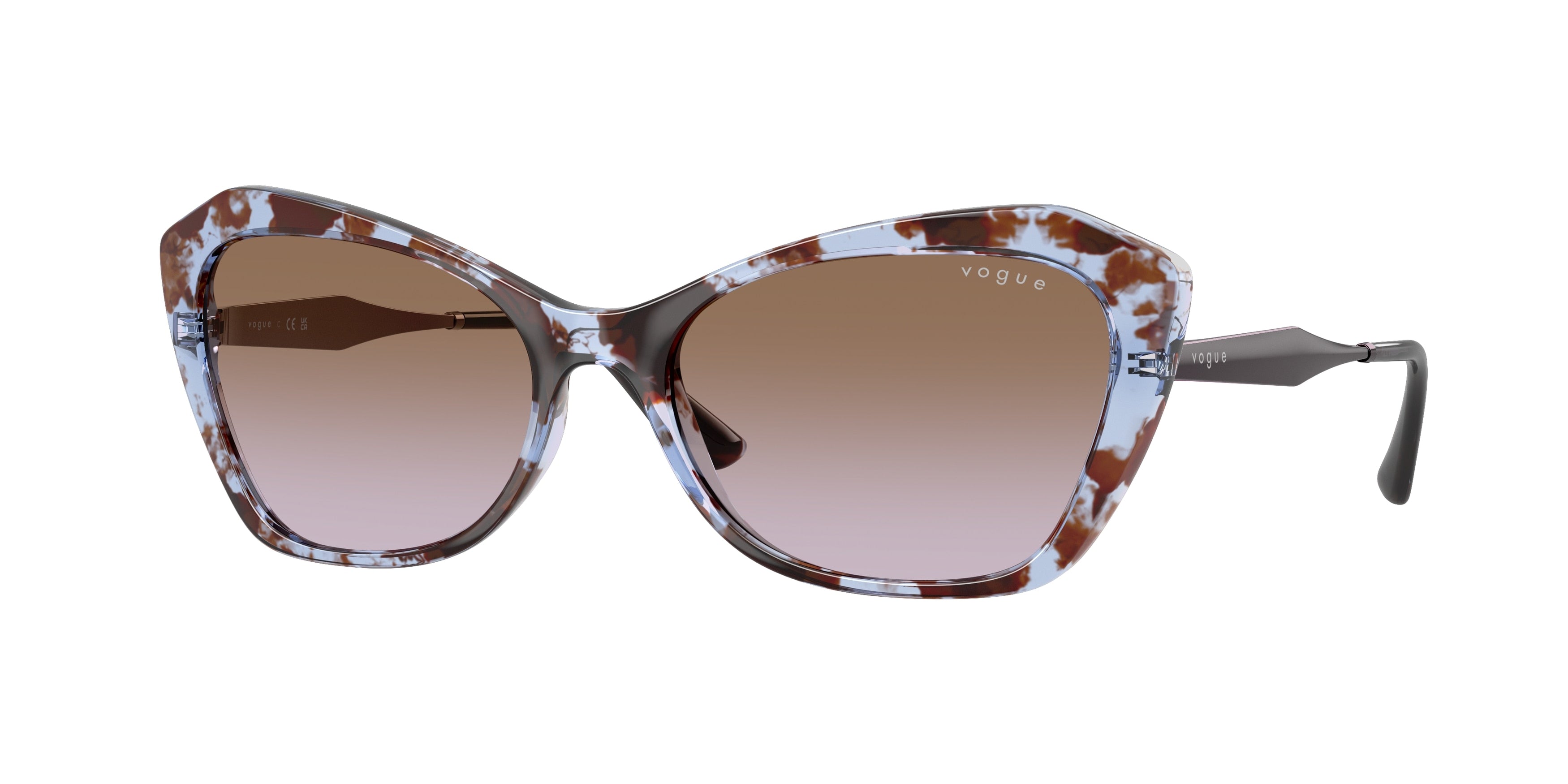 Vogue VO5626S Irregular Sunglasses 320168-Blue Havana 56-135-17 - Color Map Blue