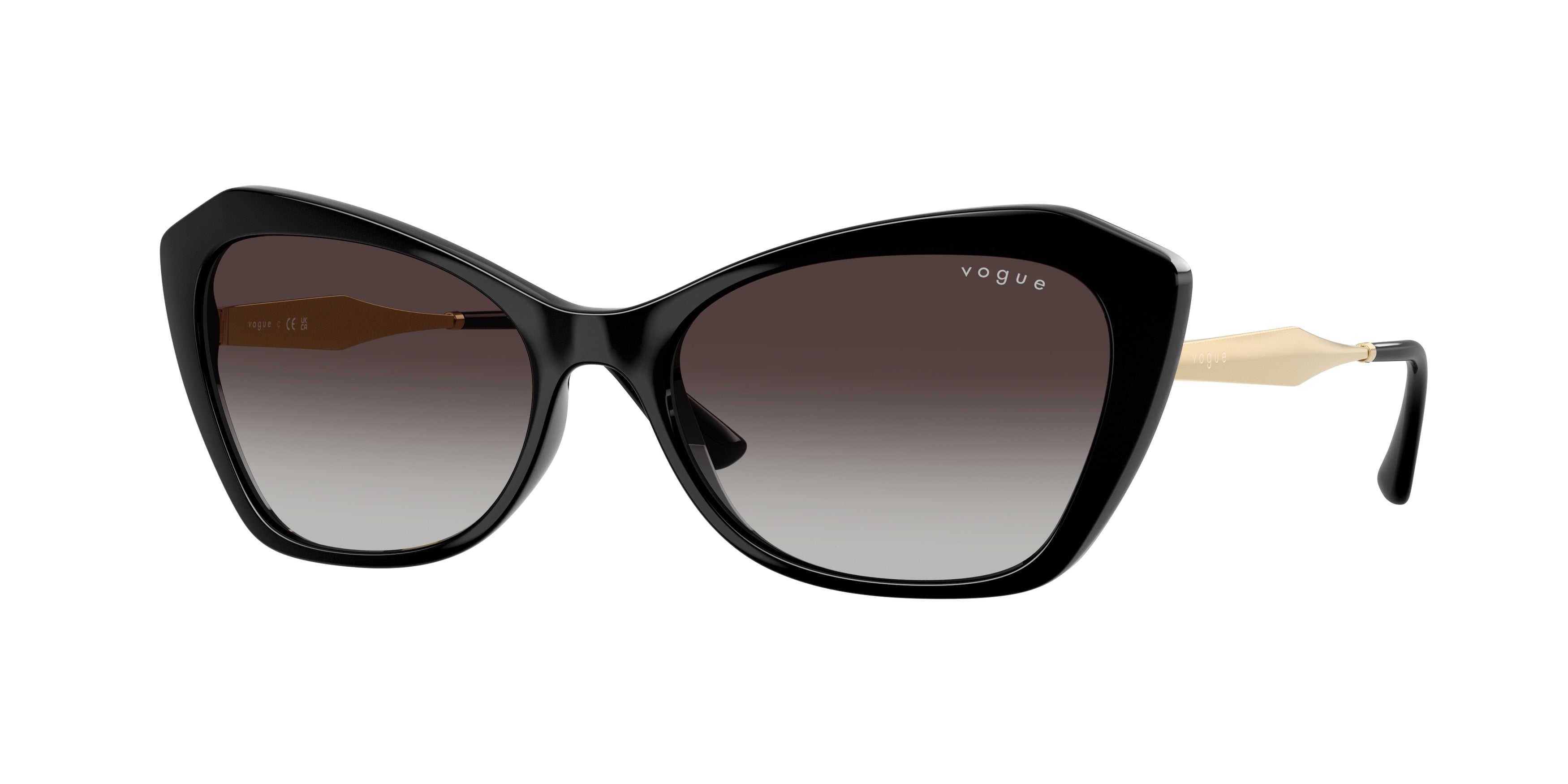 Vogue VO5626S Irregular Sunglasses W44/8G-Black 56-135-17 - Color Map Black