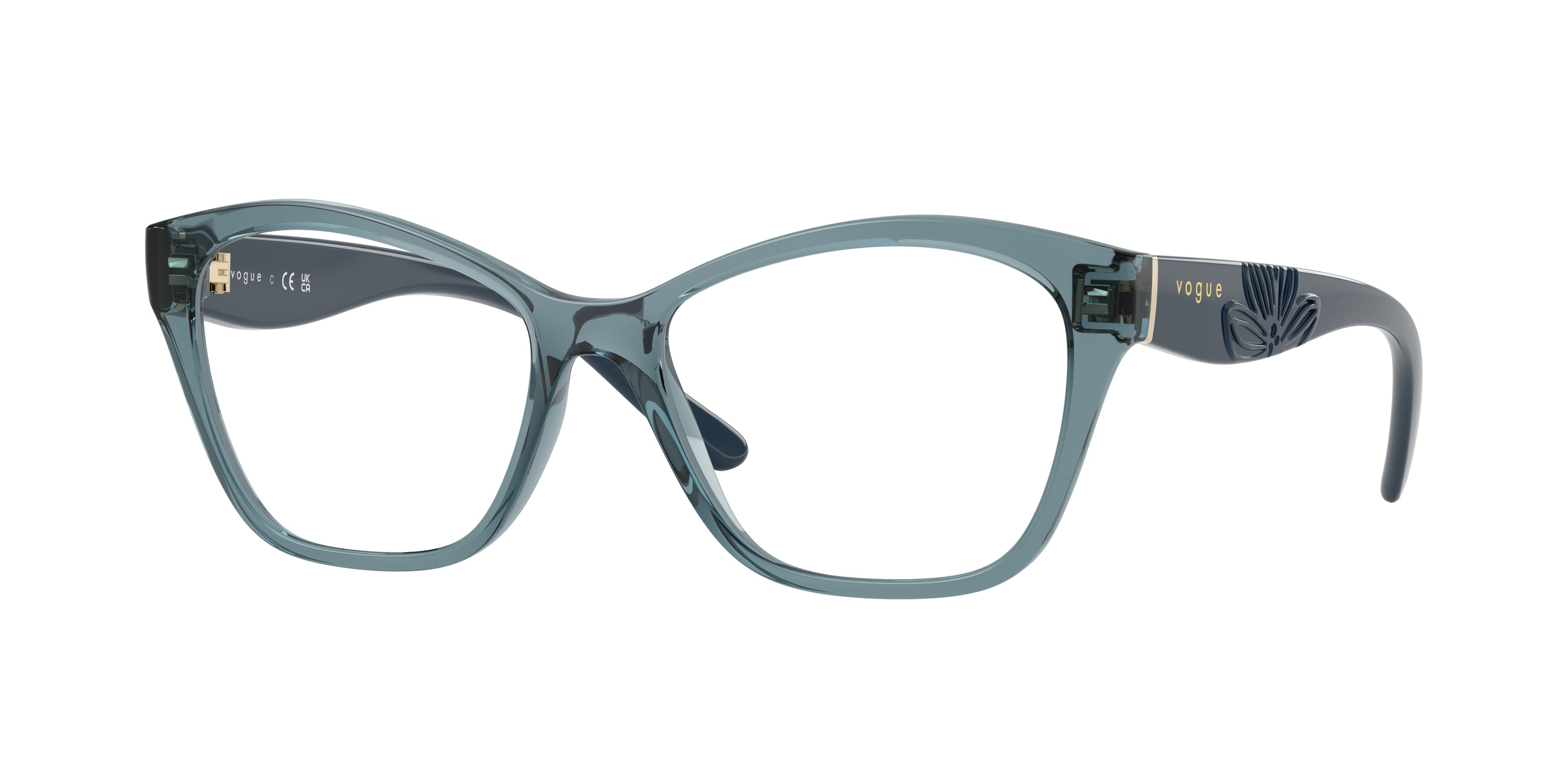 Vogue VO5628 Irregular Eyeglasses 3197-Transparent Light Blue 53-140-16 - Color Map Blue