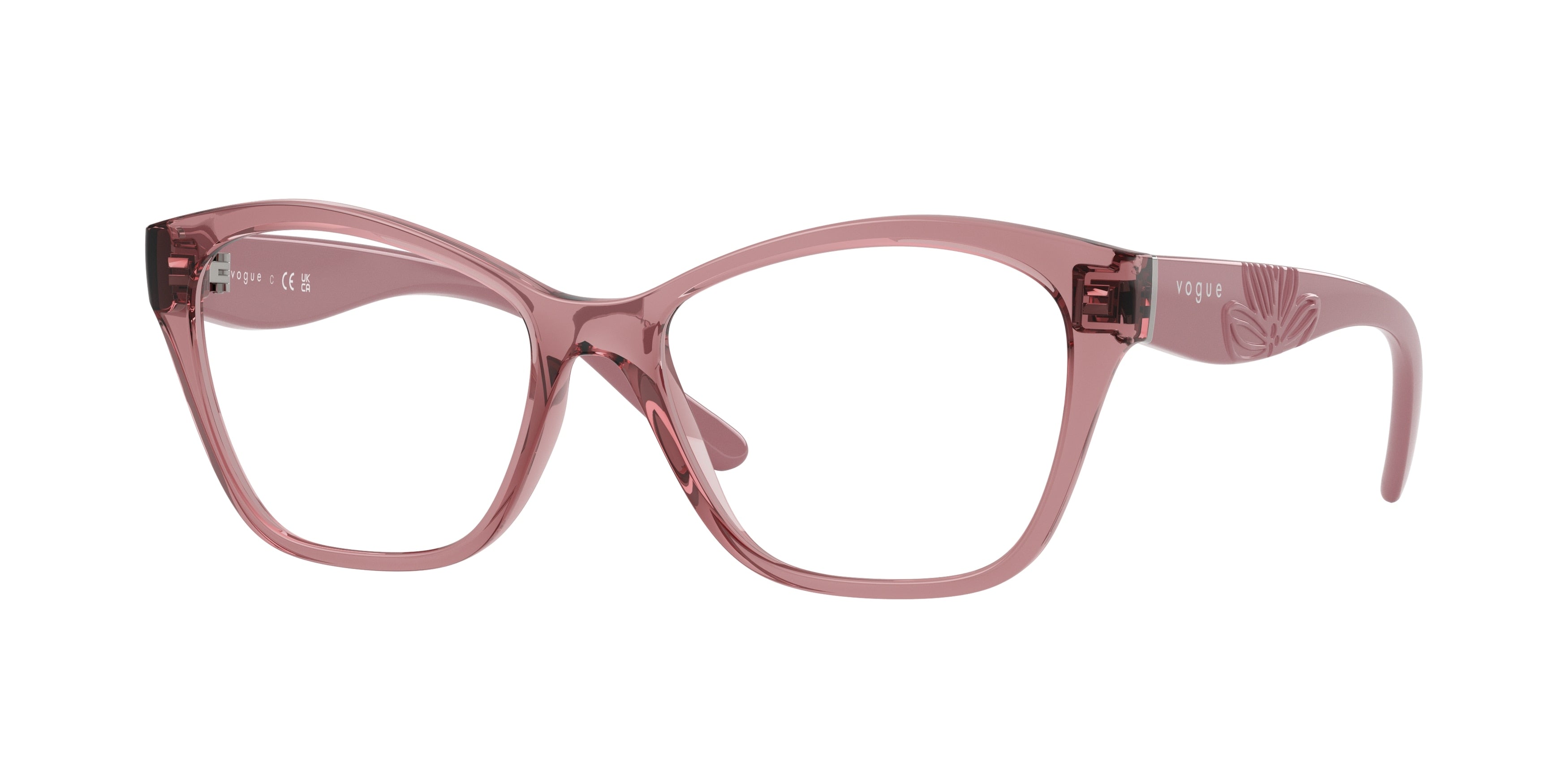 Vogue VO5628 Irregular Eyeglasses 3198-Transparent Dark Pink 53-140-16 - Color Map Pink